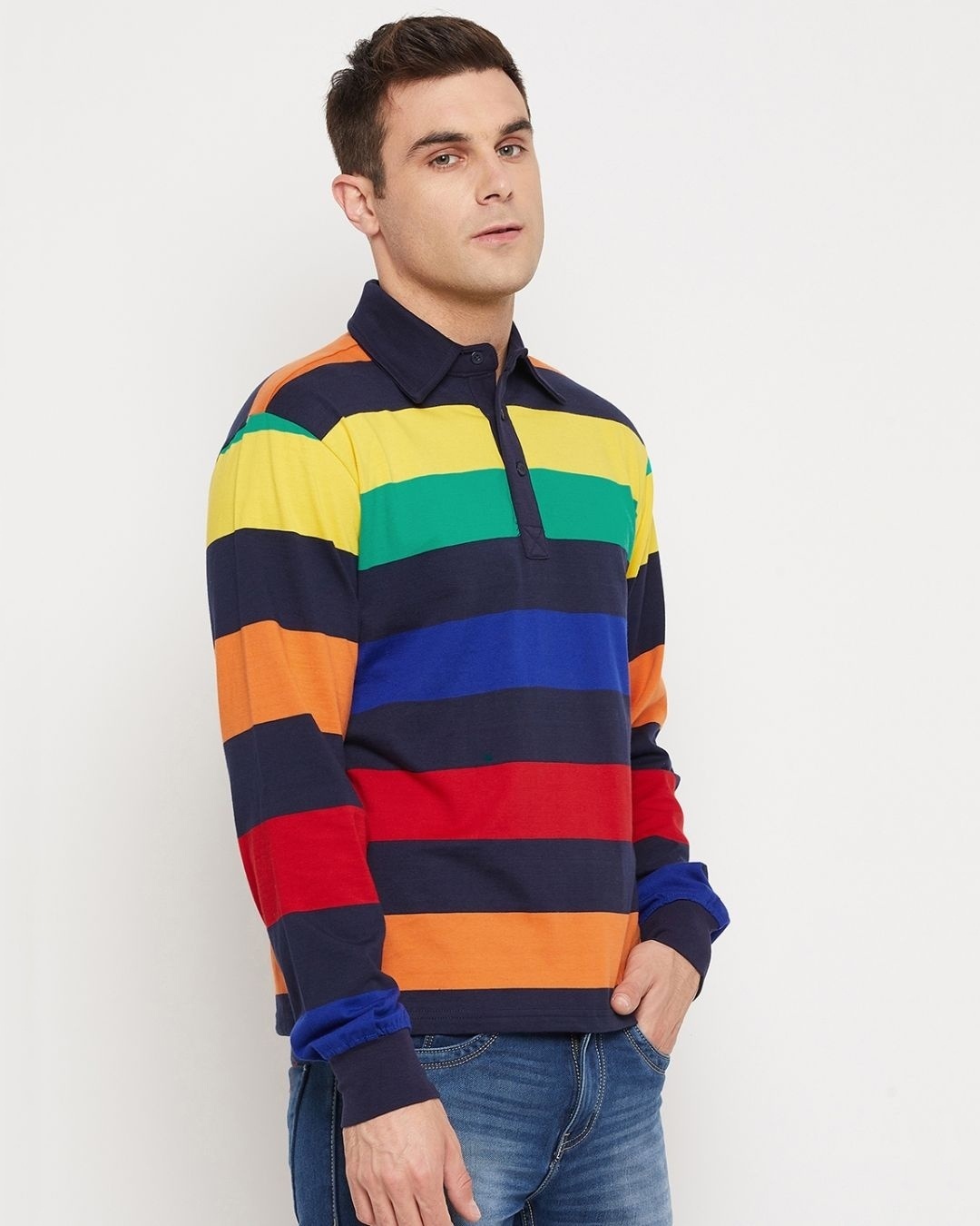 Shop Men's Multicolor Color Block T-shirt-Back
