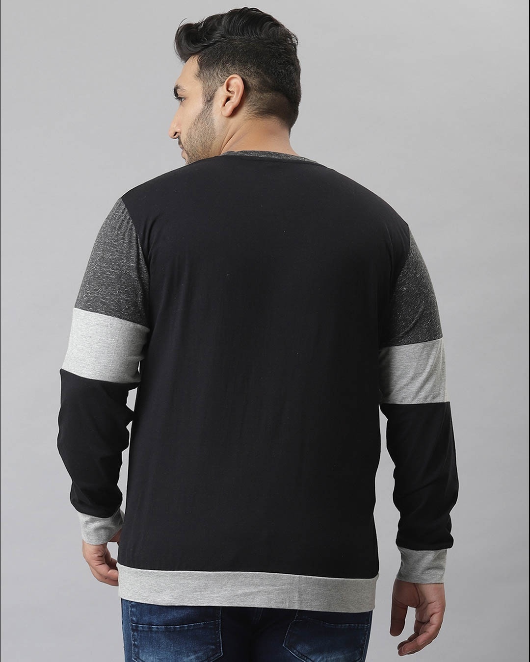 Shop Men's Multicolor Colorblock Stylish Full Sleeve Casual T-shirt-Back