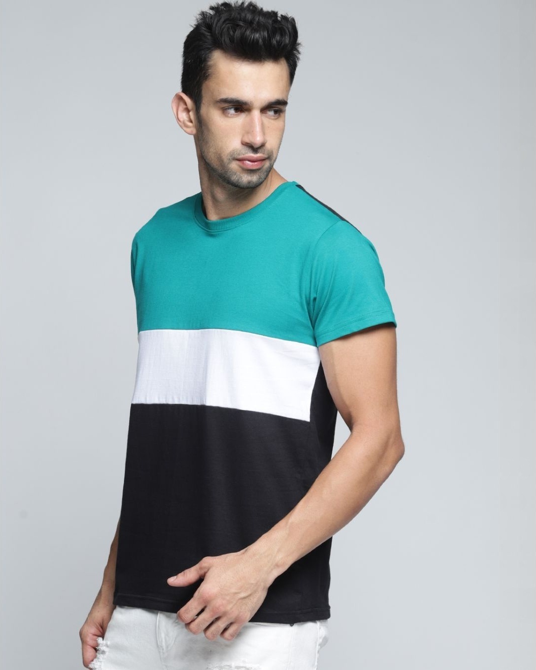 Shop Men's Multicolor Colourblocked T-shirt-Design