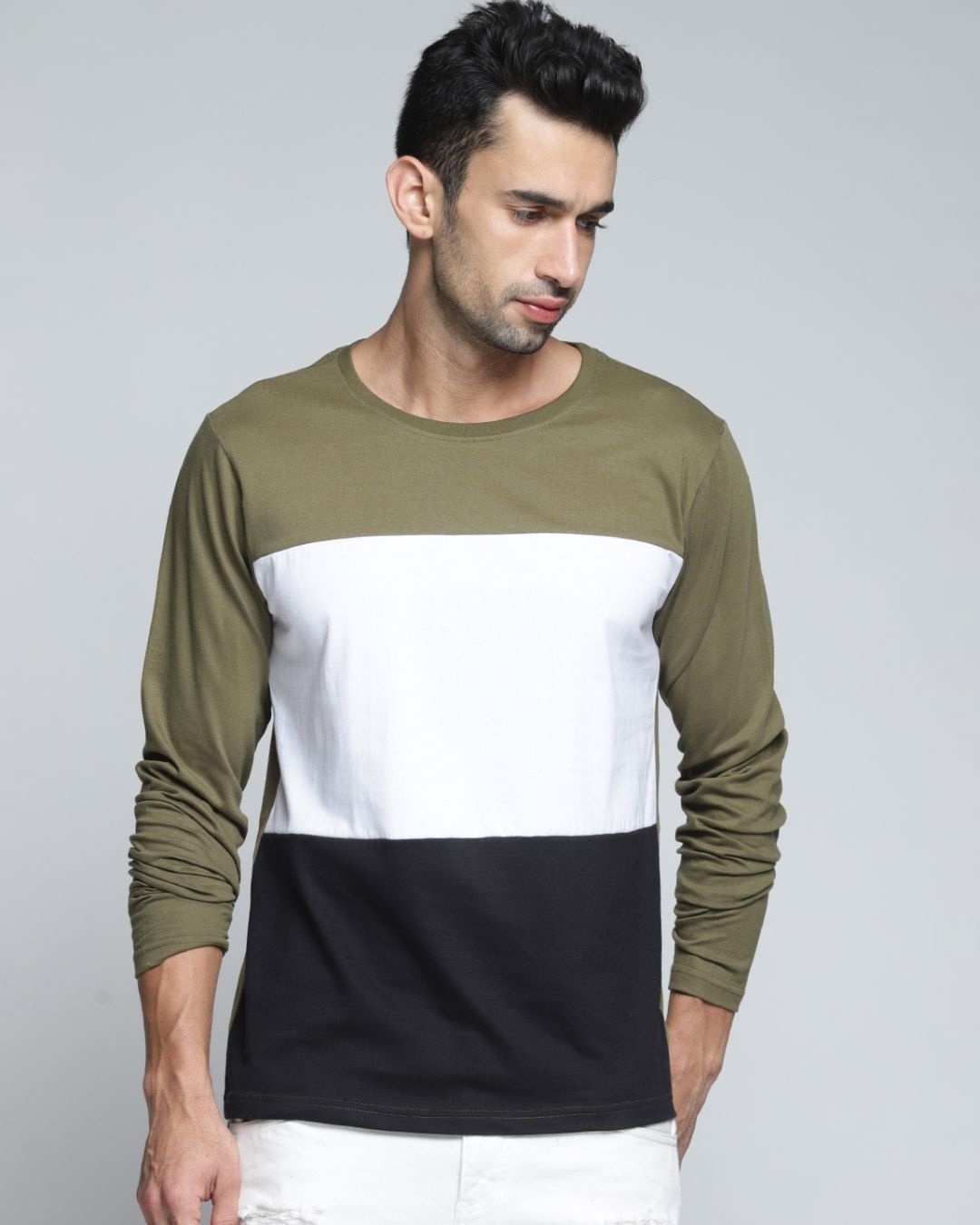 Shop Men's Multicolor Colourblocked T-shirt-Front