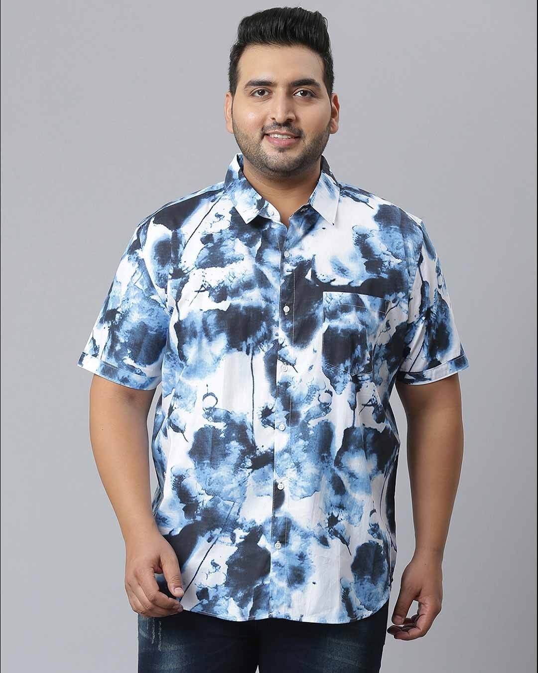 Shop Men's Multicolor Graphic Design Stylish Half Sleeve Casual Shirt-Front