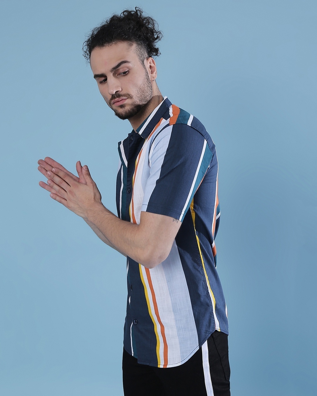 Shop Men's Multicolor Striped Regular Fit Shirt-Design