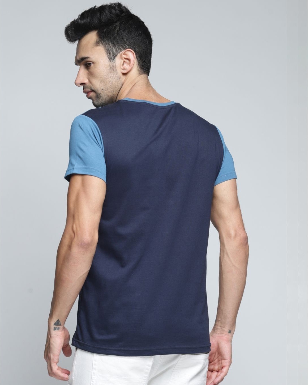 Shop Men's Multicolored Colourblocked T-shirt-Back