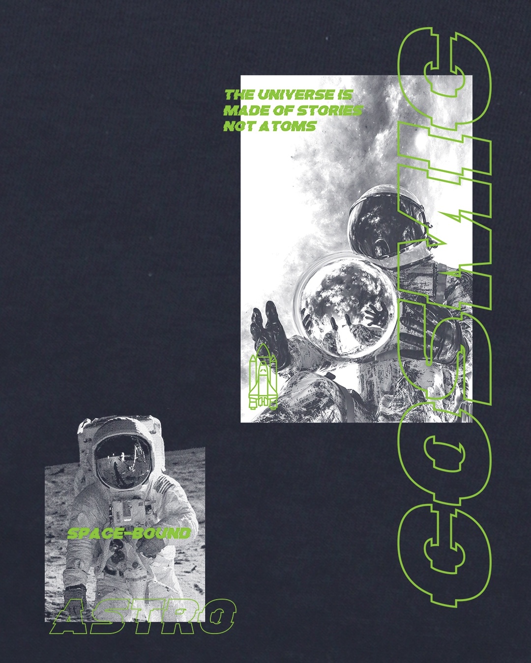 Astronaut Graphic T-Shirt With Cosmic Design