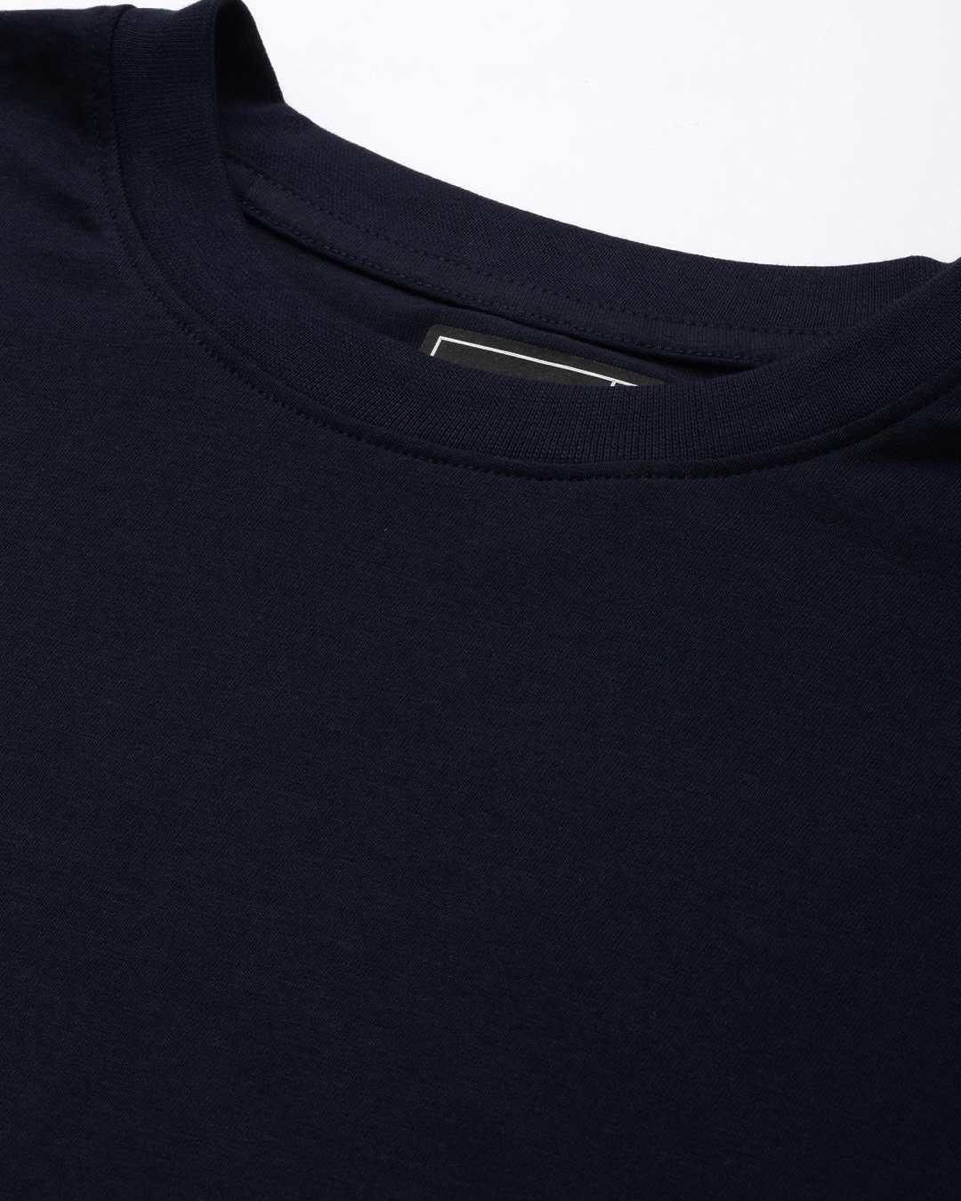 Buy Men's Navy Blue Oversized T-shirt for Men Blue Online at Bewakoof