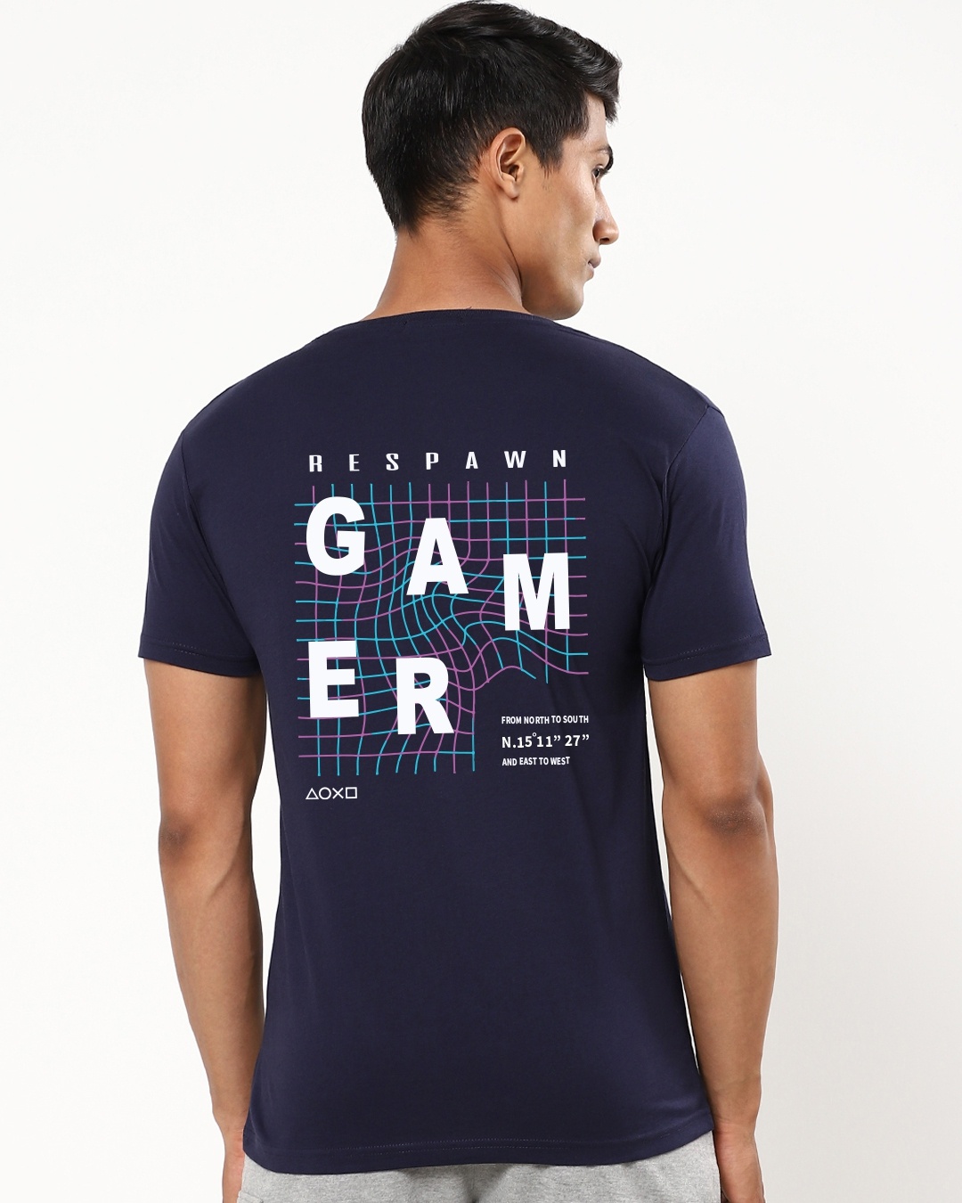 Shop Men's Navy Blue Respawn Gamer Printed T-Shirt-Design