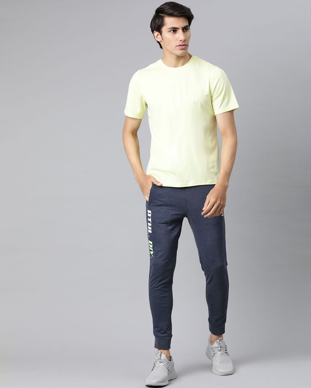Shop Men's Navy Blue Solid Slim Fit Track Pants