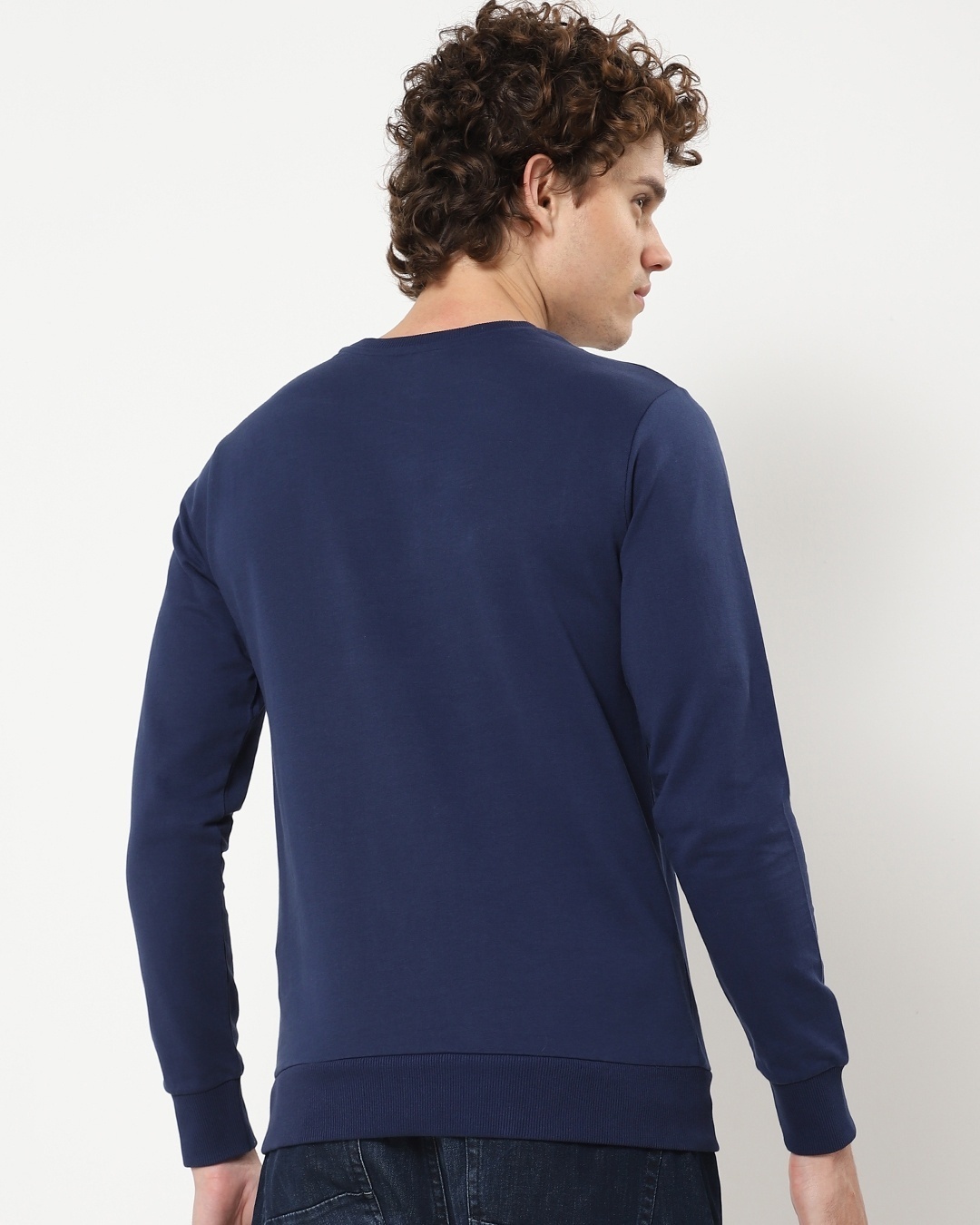 Shop Men's Navy Workin Typography Sweatshirt-Full