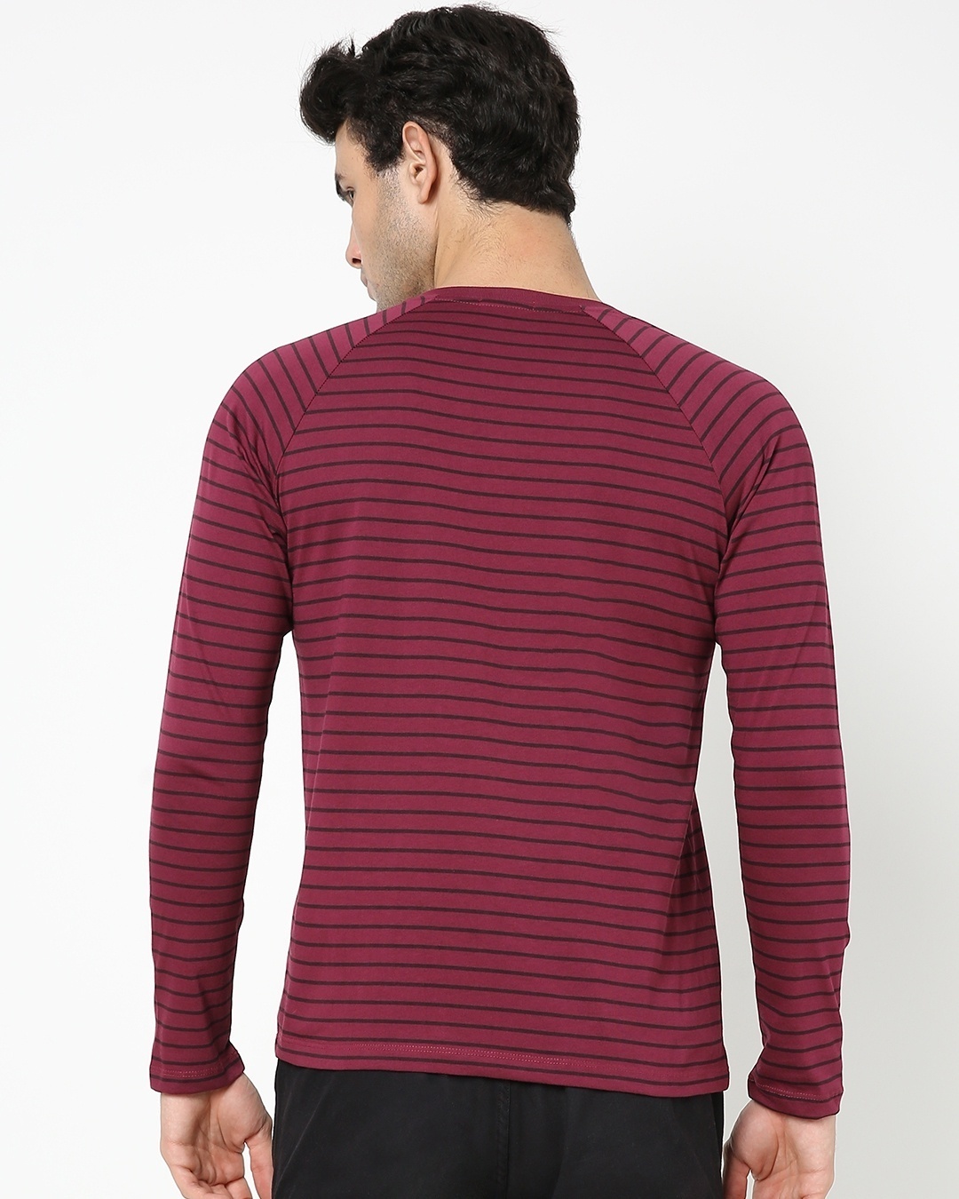 Shop Men's Not So Wine Stripe Henley Full Sleeve T-shirt-Design