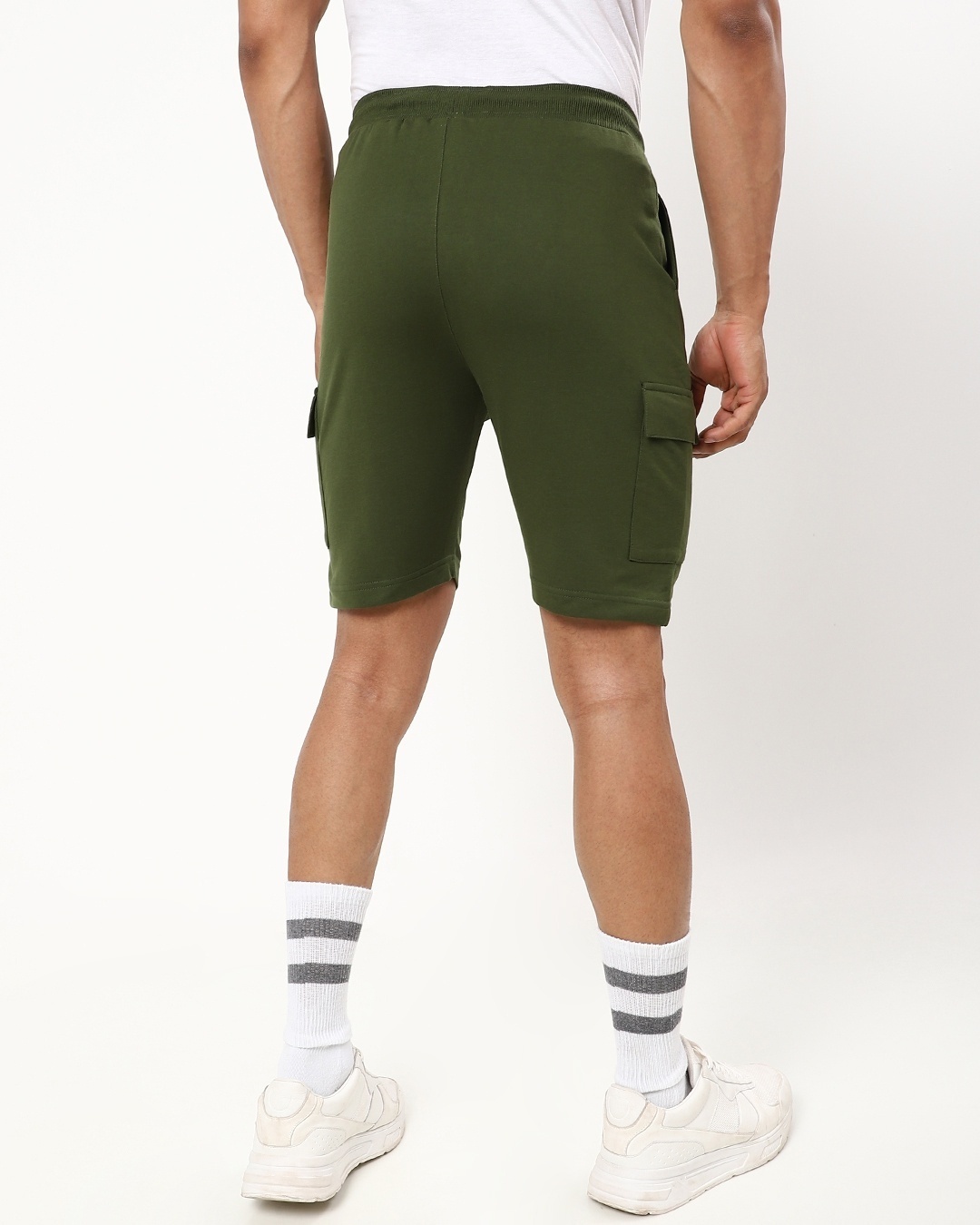 Shop Men's Olive Basic Cargo Shorts-Full