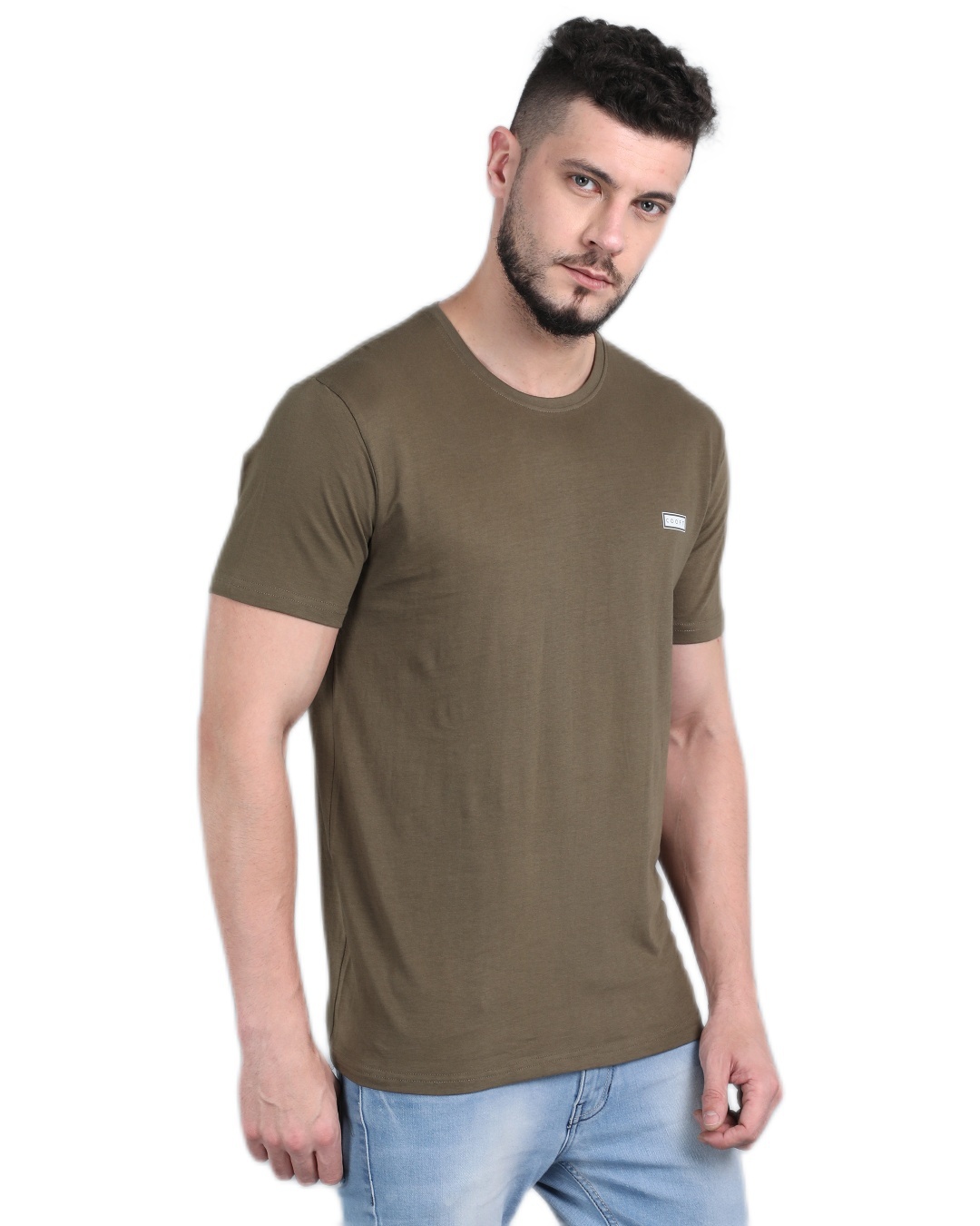 Shop Men's Olive Casual T-shirt-Design