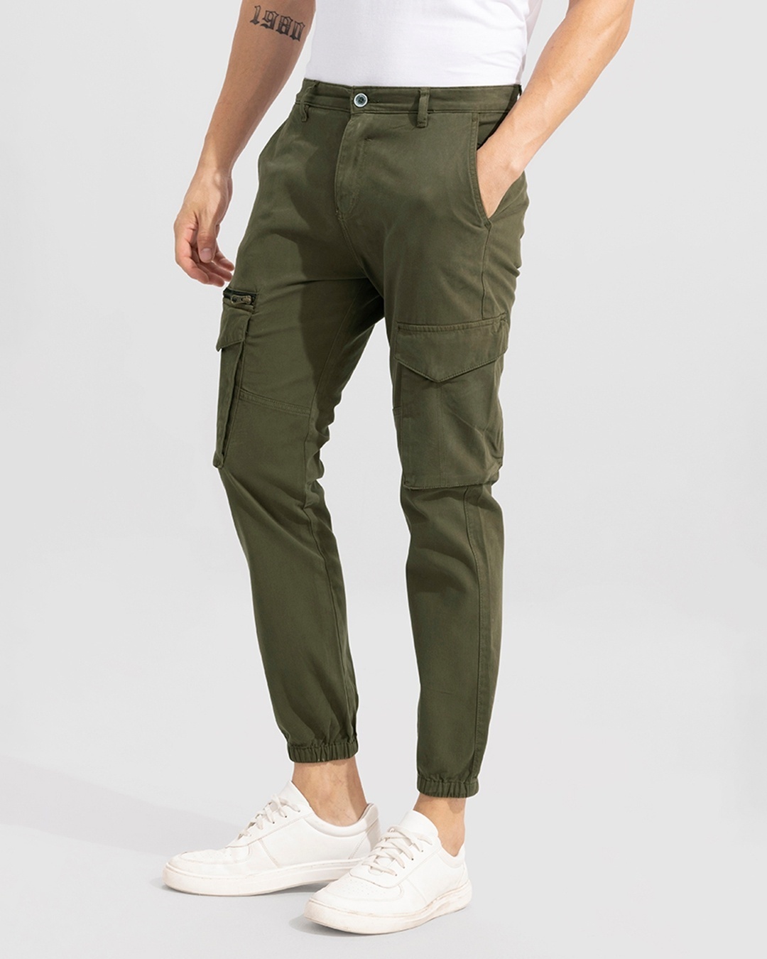 Buy Numero Uno Women Olive Green Solid Slim Flat Front Trousers - Trousers  for Women 1672363 | Myntra