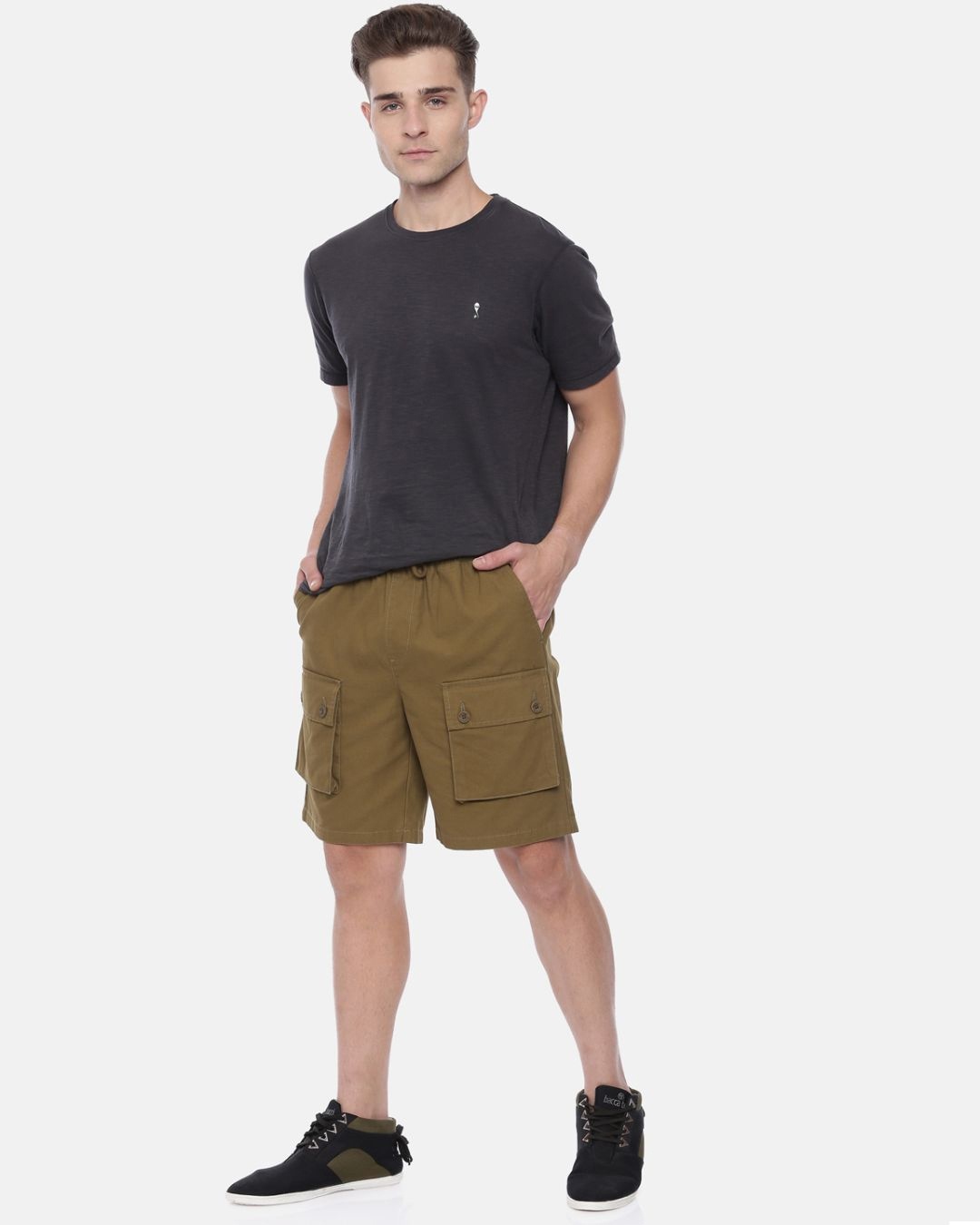 Buy Men's Olive Slim Fit Cotton Shorts for Men Green Online at Bewakoof