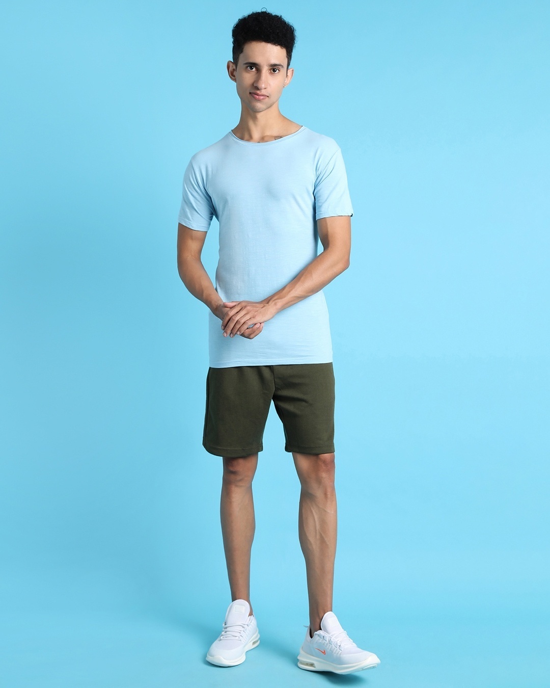 Buy Men's Olive Slim Fit Cotton Shorts for Men Green Online at Bewakoof
