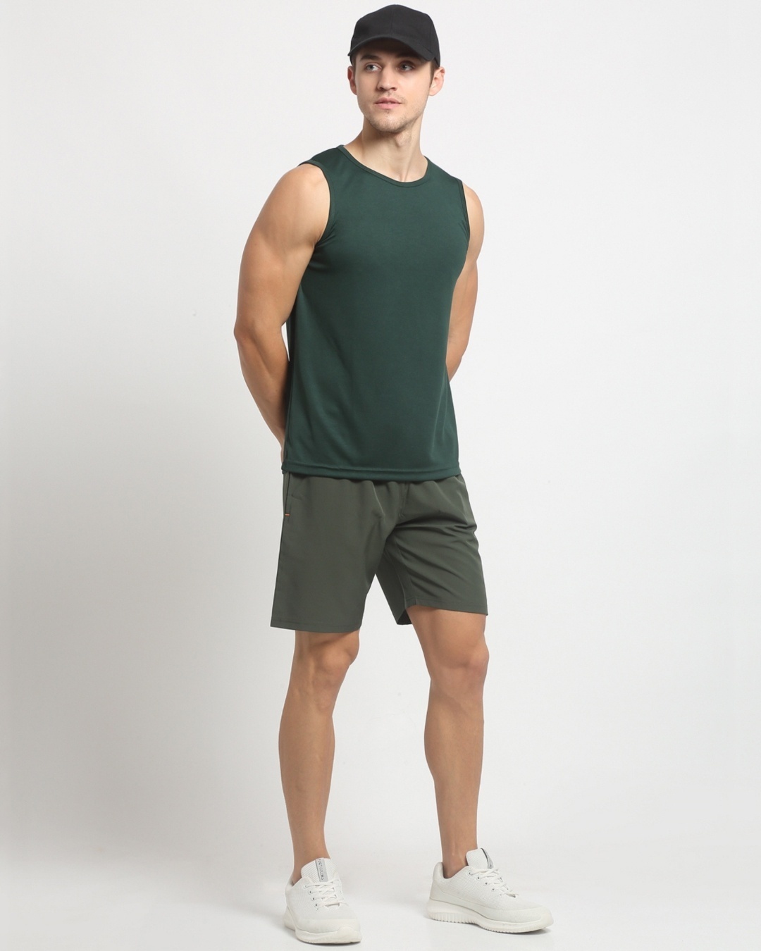 Shop Men's Olive Sports Shorts-Front