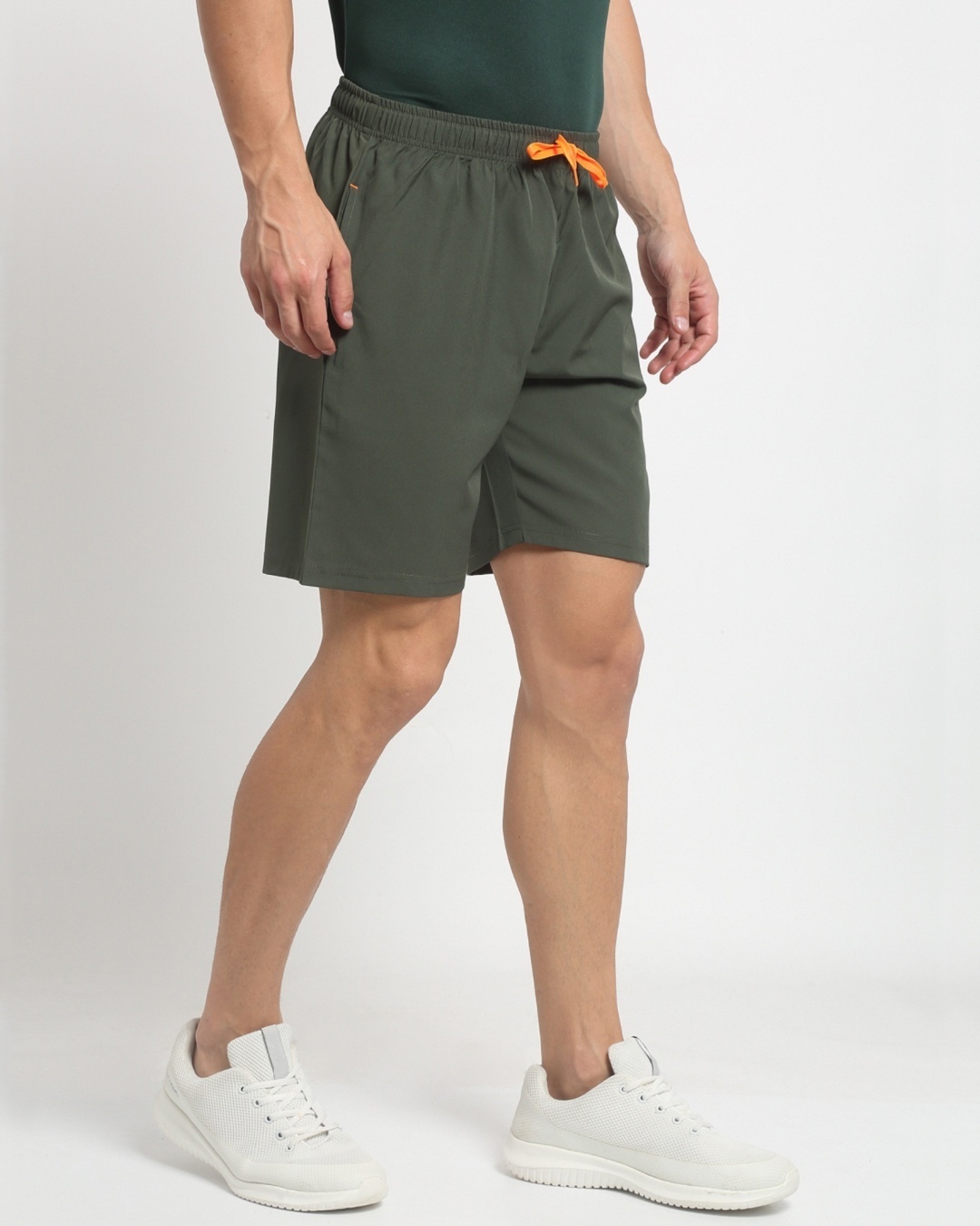 Shop Men's Olive Sports Shorts-Back