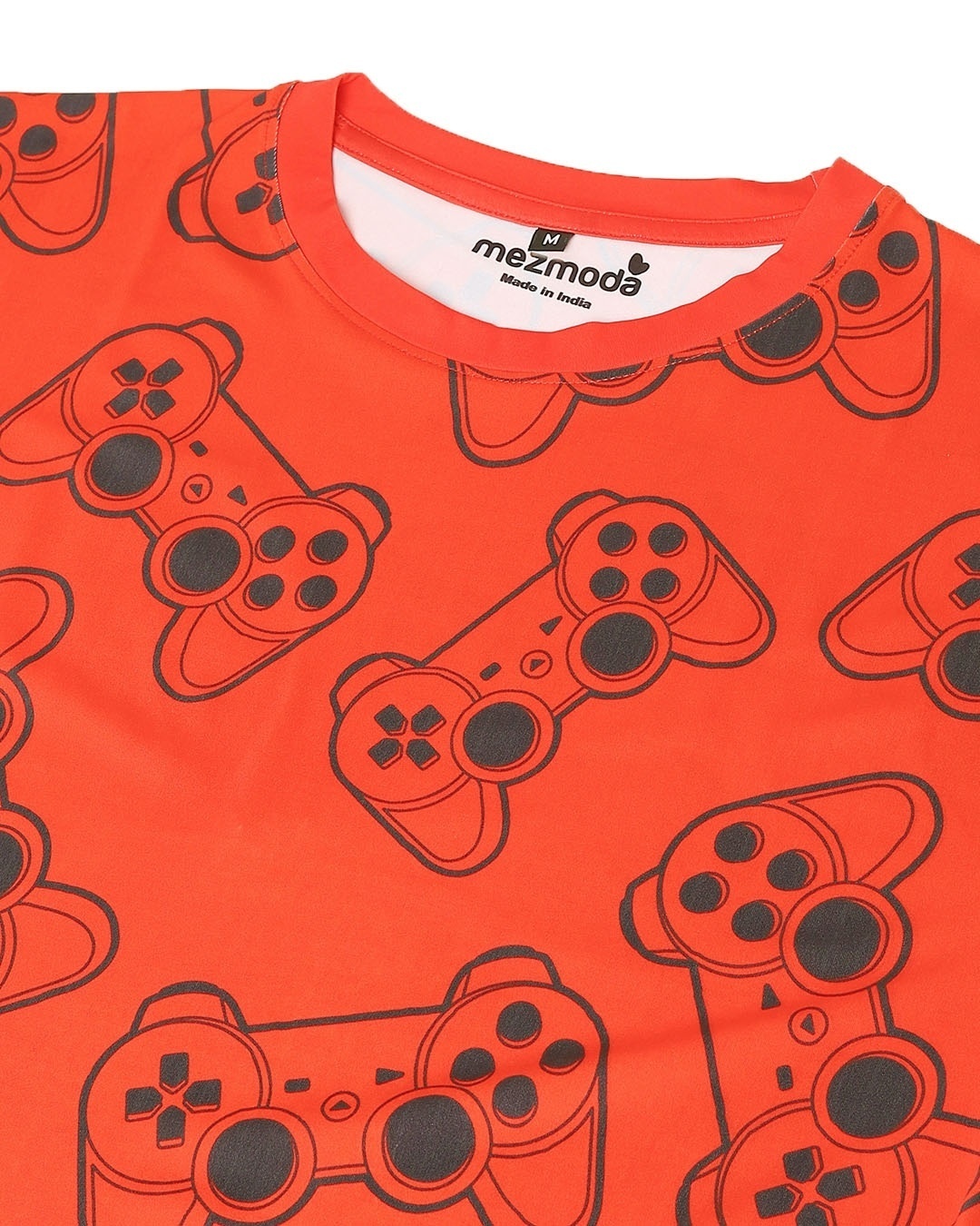 Shop Men's Orange All Over Gamer Printed T-shirt