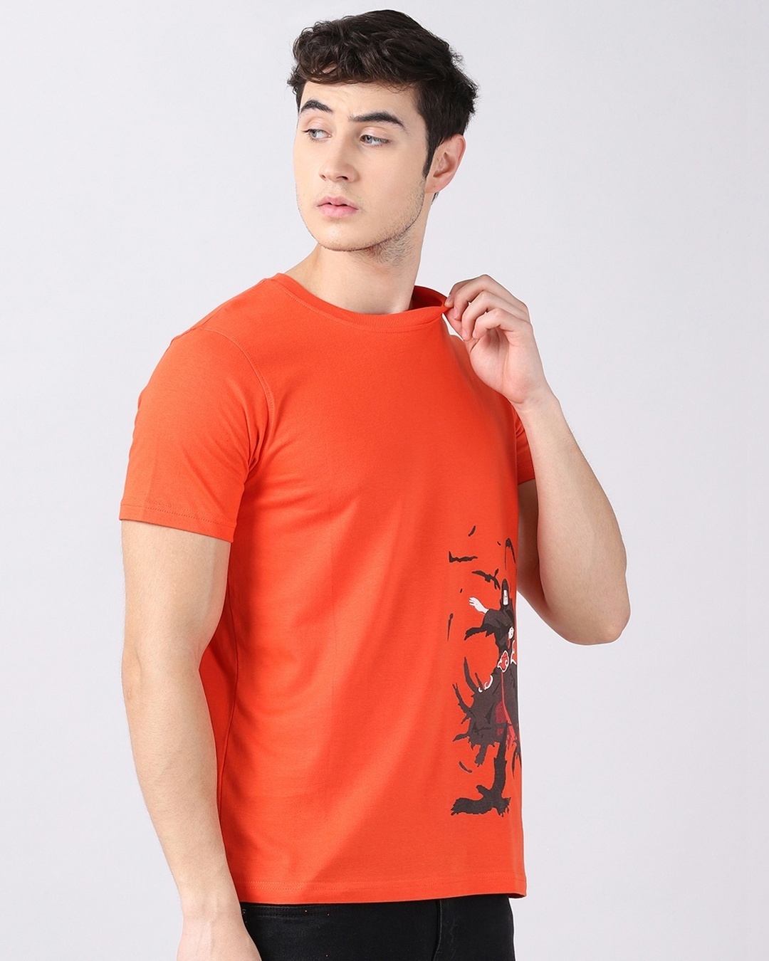 Shop Men's Orange Anime Itachi Uchiha Naruto Graphic Printed T-shirt-Back
