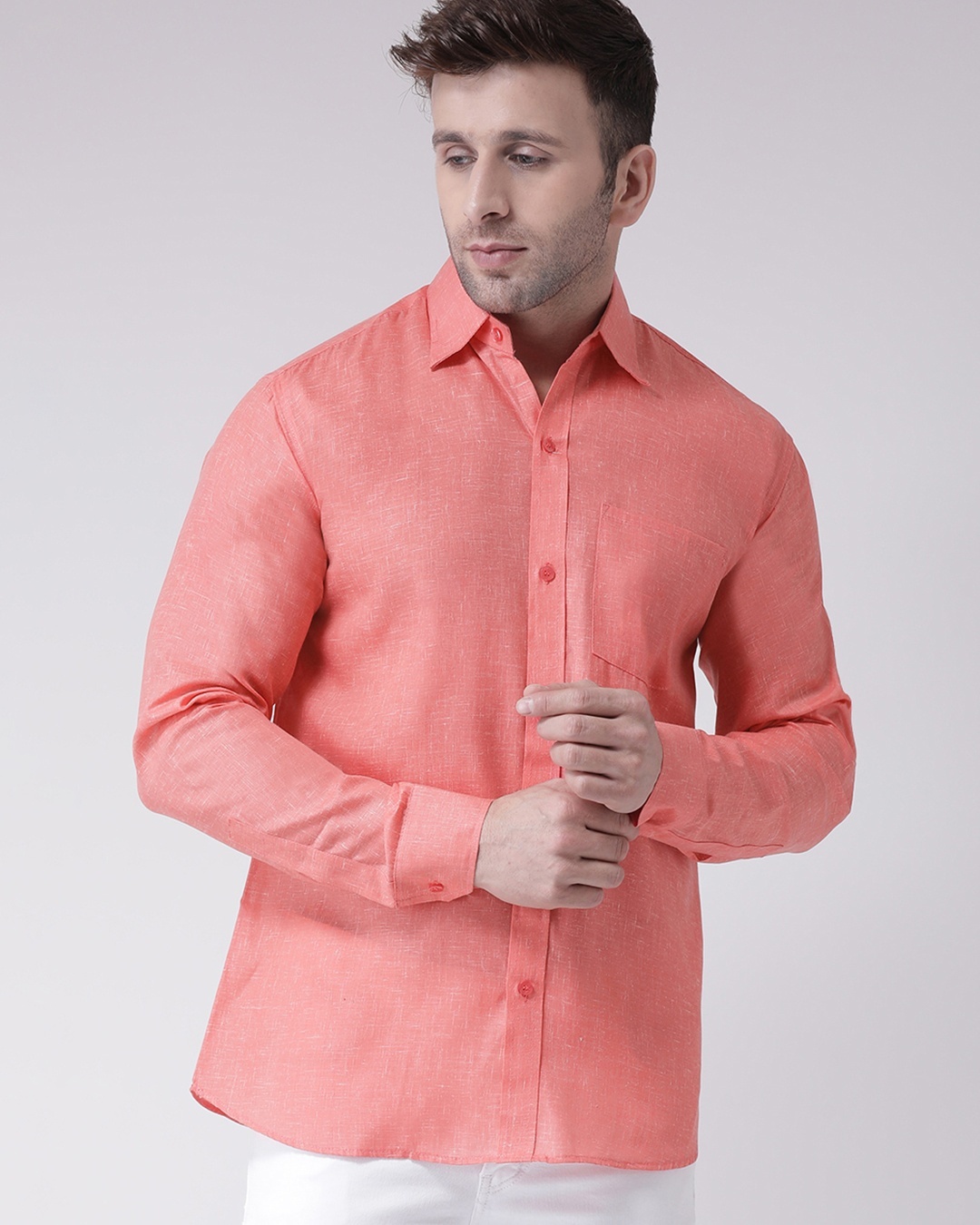 Shop Men's Orange Casual Shirt-Back