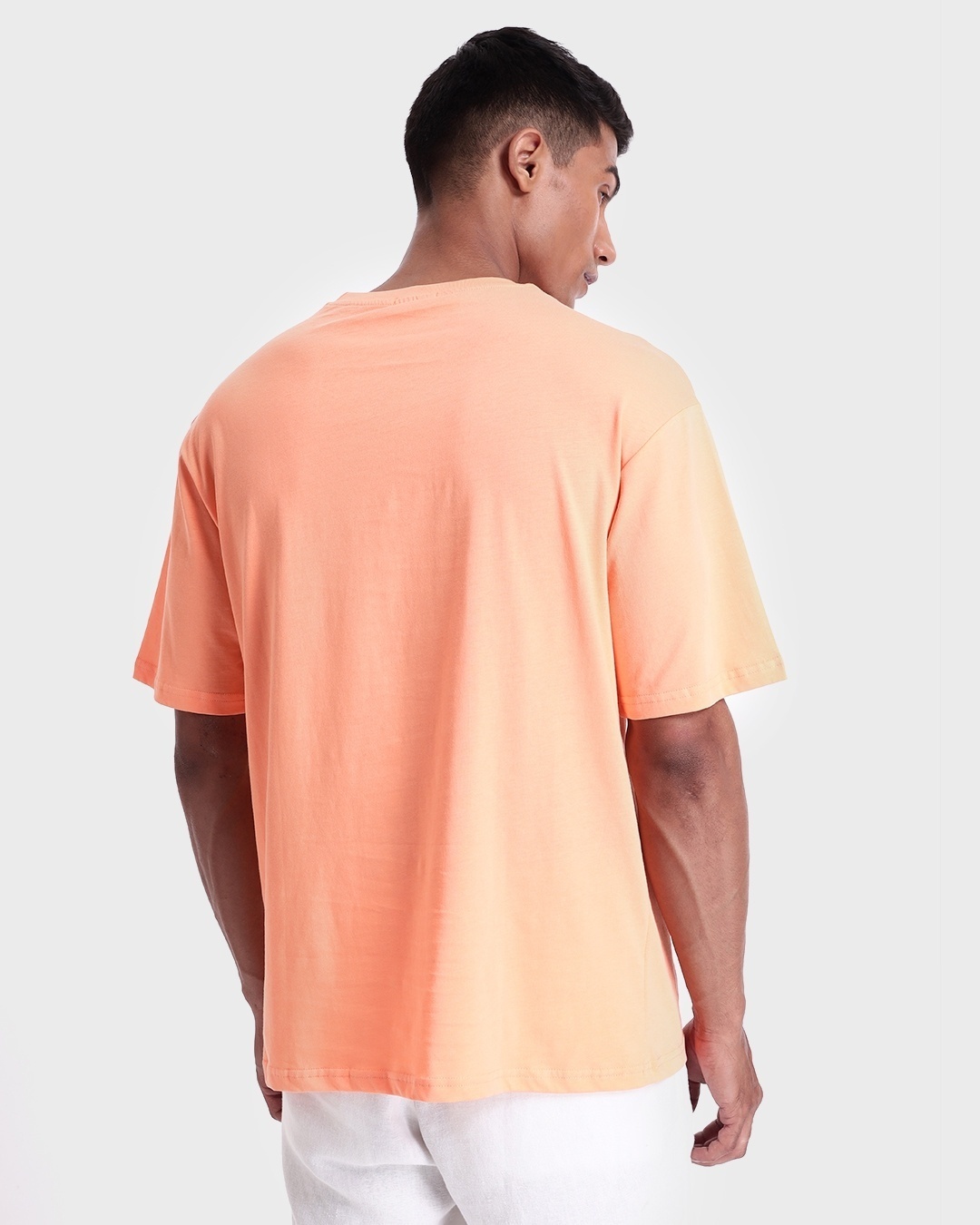 Shop Men's Orange Chiffon Oversized T-shirt-Design