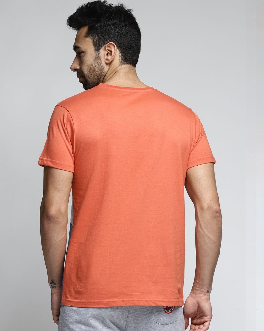 Shop Men's Orange Colourblocked T-shirt