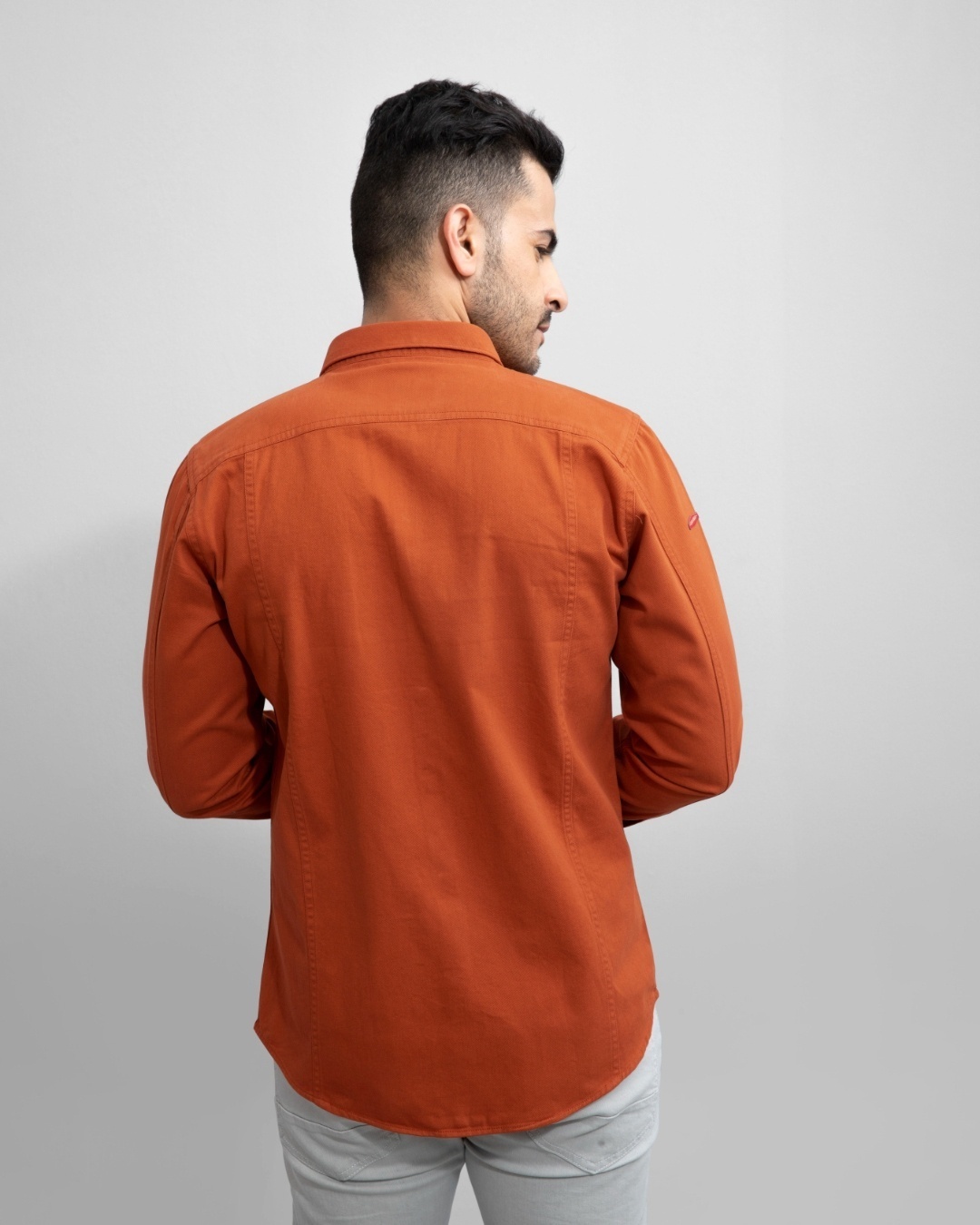 Shop Men's Orange Cotton Casual Shirt-Design