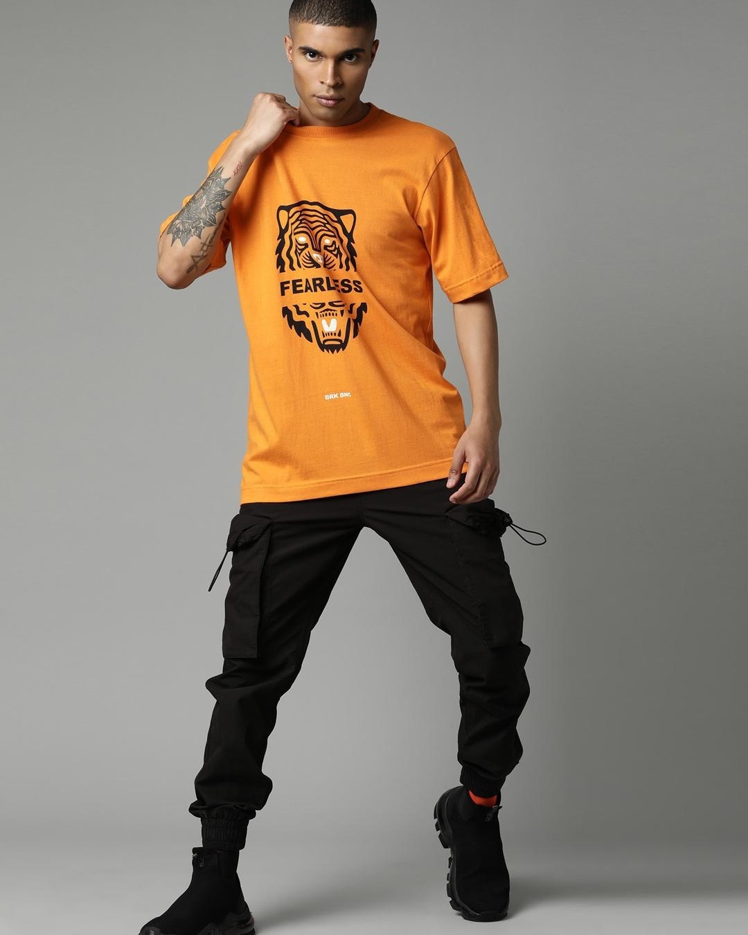 Orange Graphic Print T-Shirt