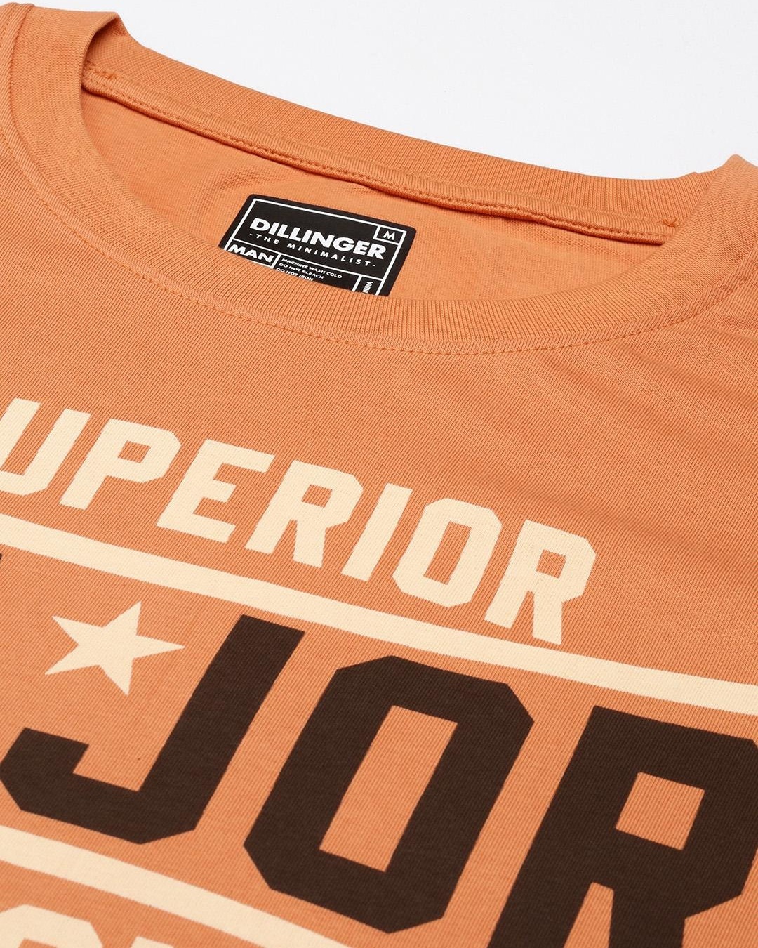 Shop Men's Orange Major Typography Oversized T-shirt