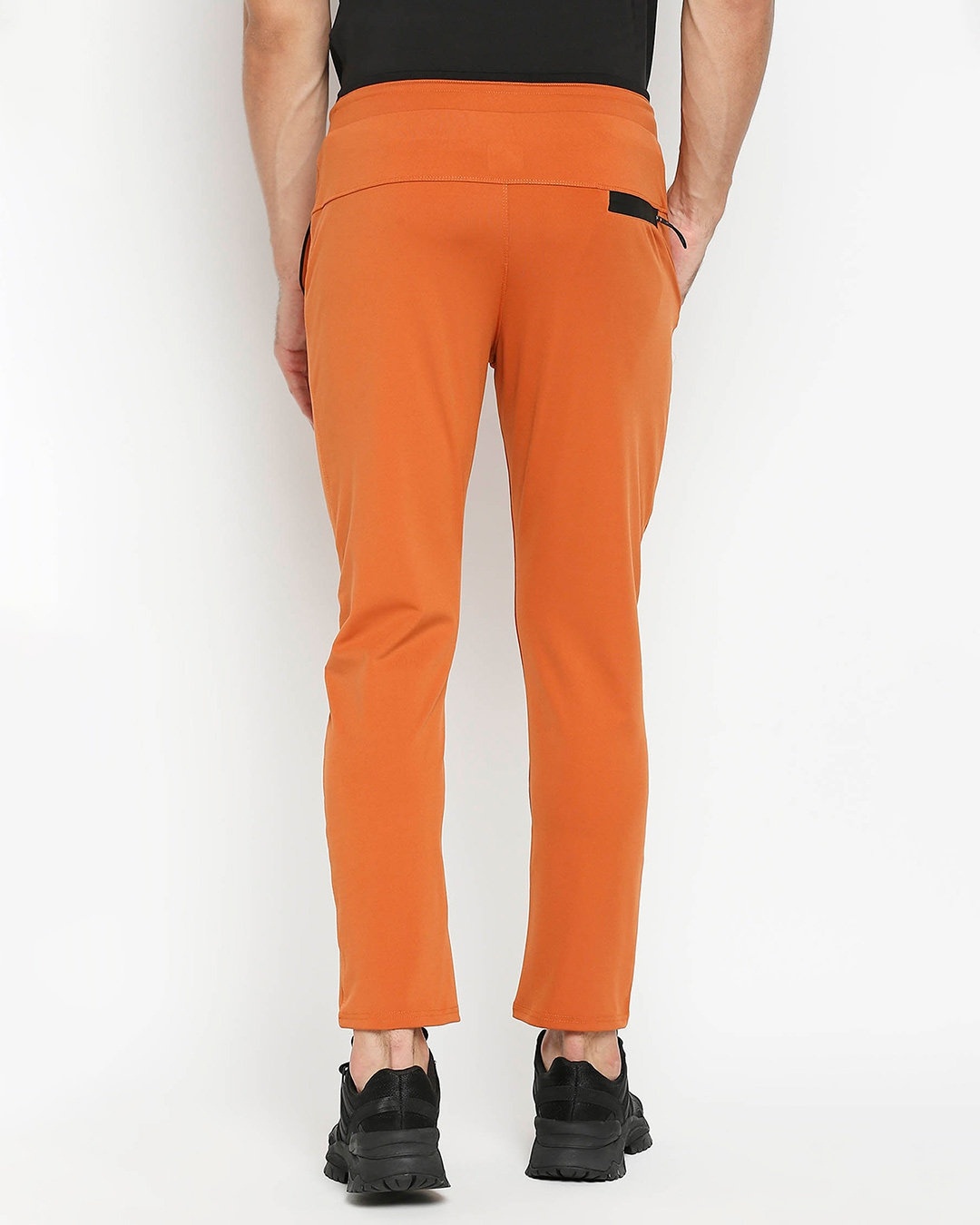 Shop Men's Orange Solid Regular Fit Trackpant-Full