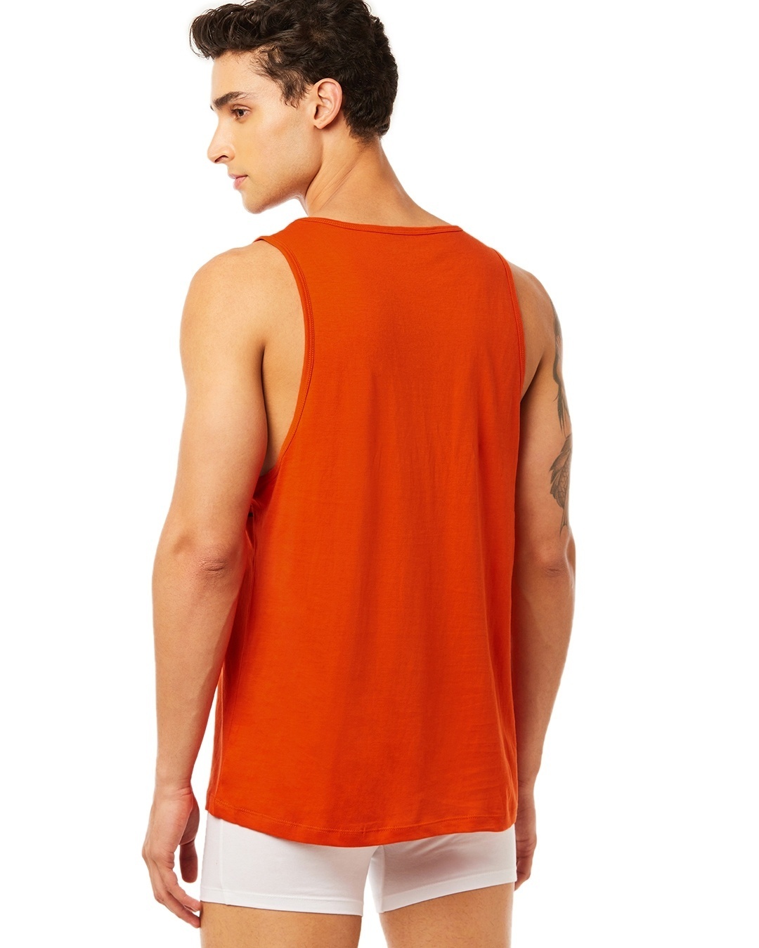 Shop Men's Orange Striped Relaxed Fit Vest-Design
