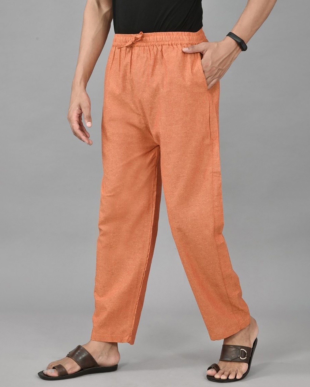 Orange Men's Leather Pants