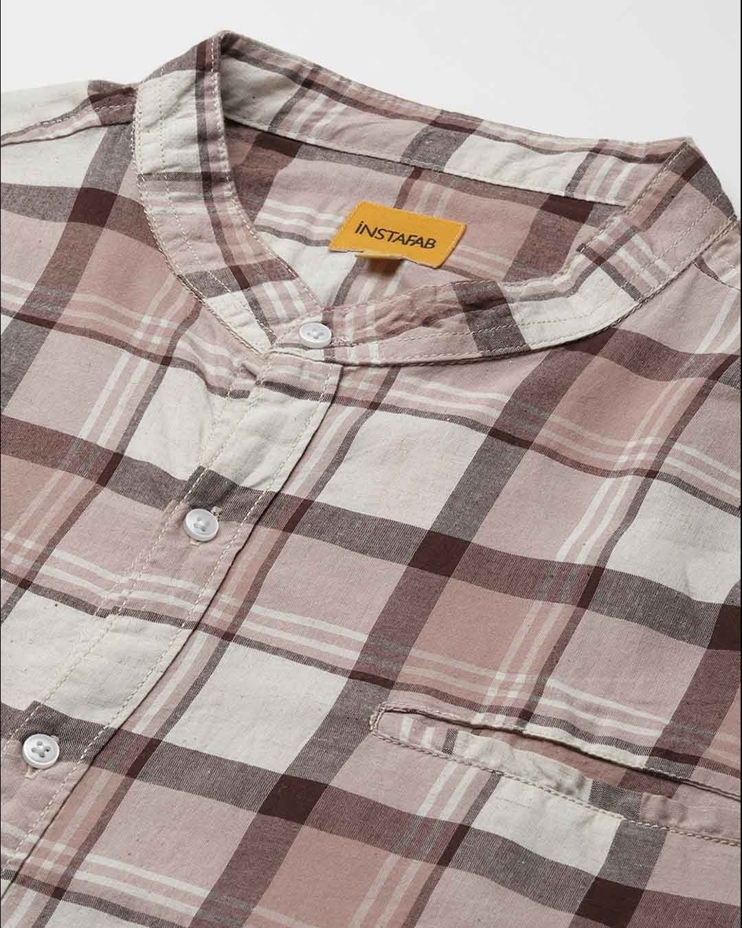 Shop Men's Pink Checks Stylish Full Sleeve Casual Shirt