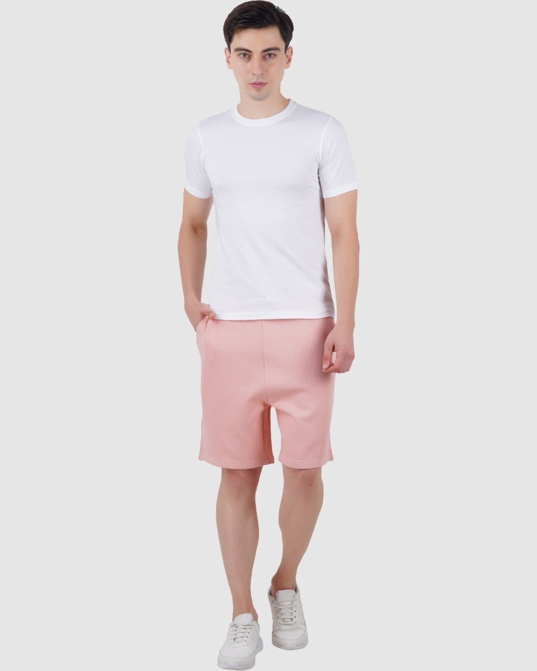 Shop Men's Pink Cotton Lounge Shorts-Full