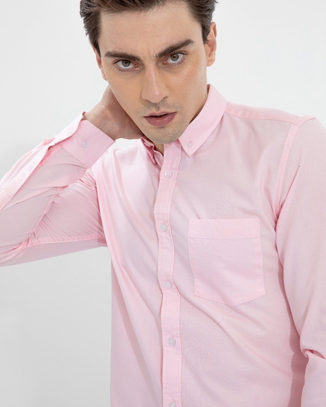Shop Men's Pink Cotton Shirt-Full