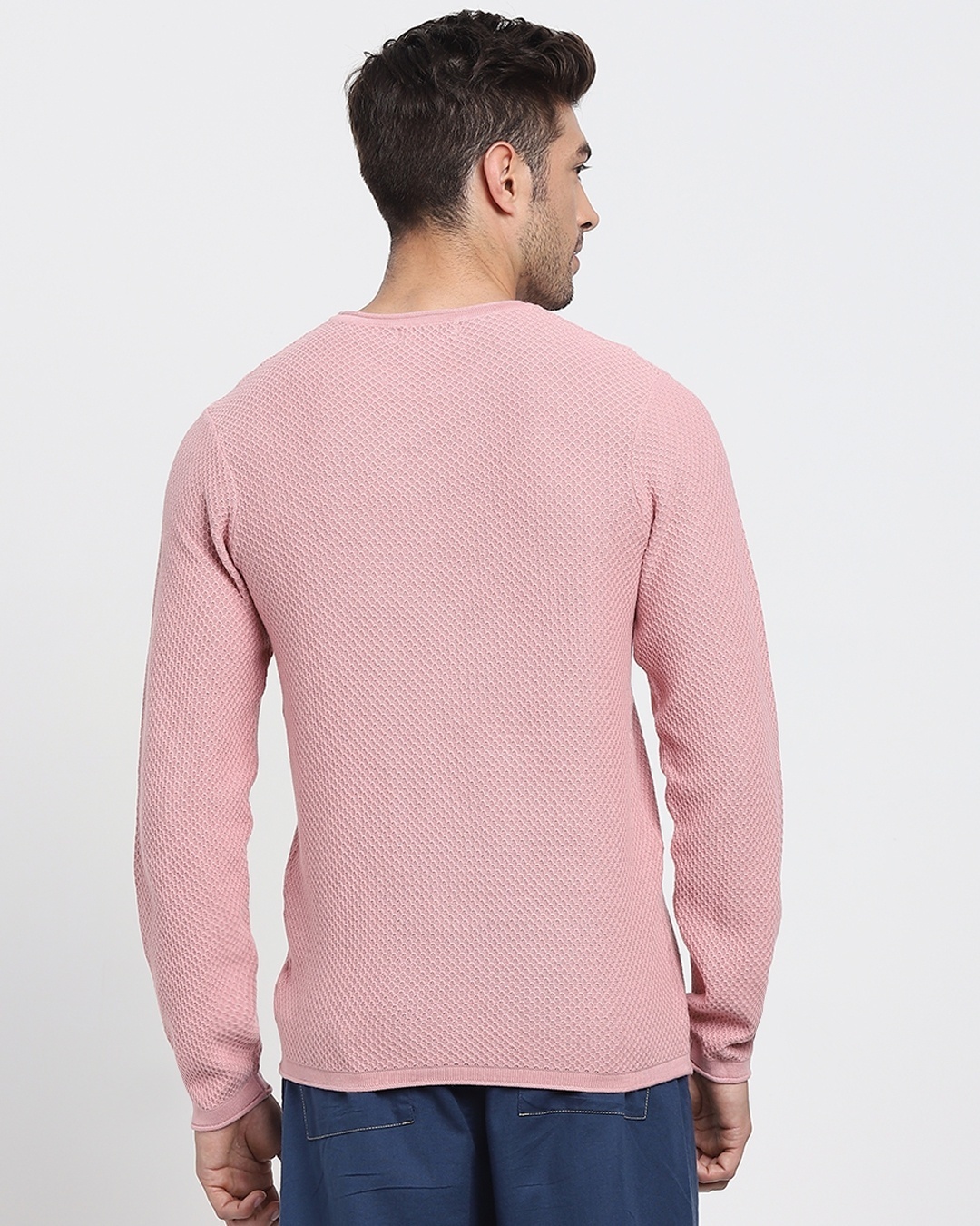 Buy Men's Pink Flat Knit Sweater Online at Bewakoof