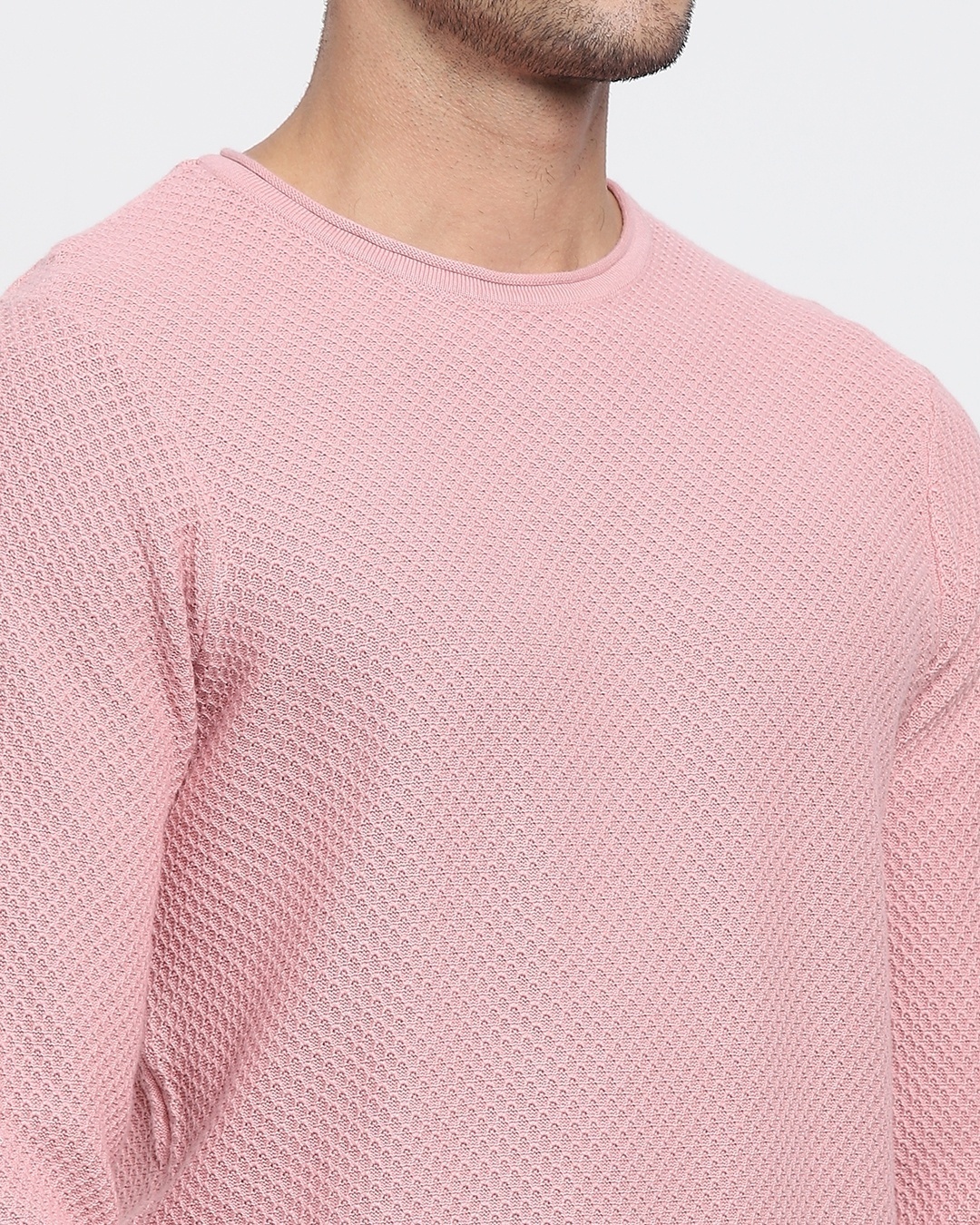Shop Men's Pink Flat Knit Sweater