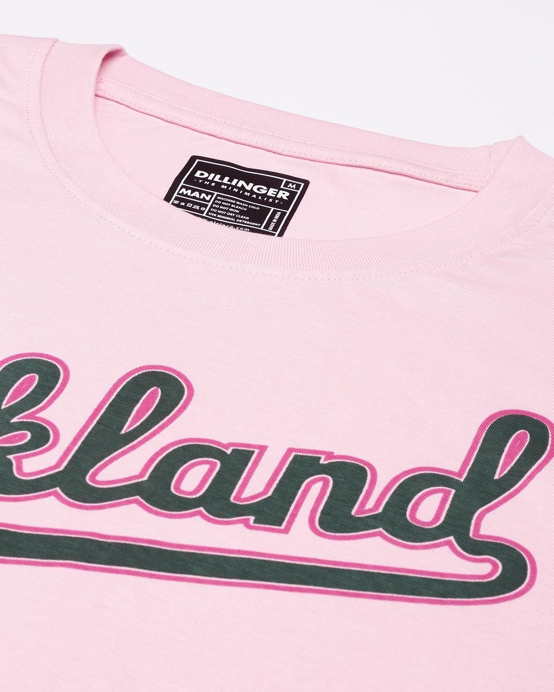 Buy Men's Pink Oakland Typography Oversized T-shirt for Men Pink Online ...