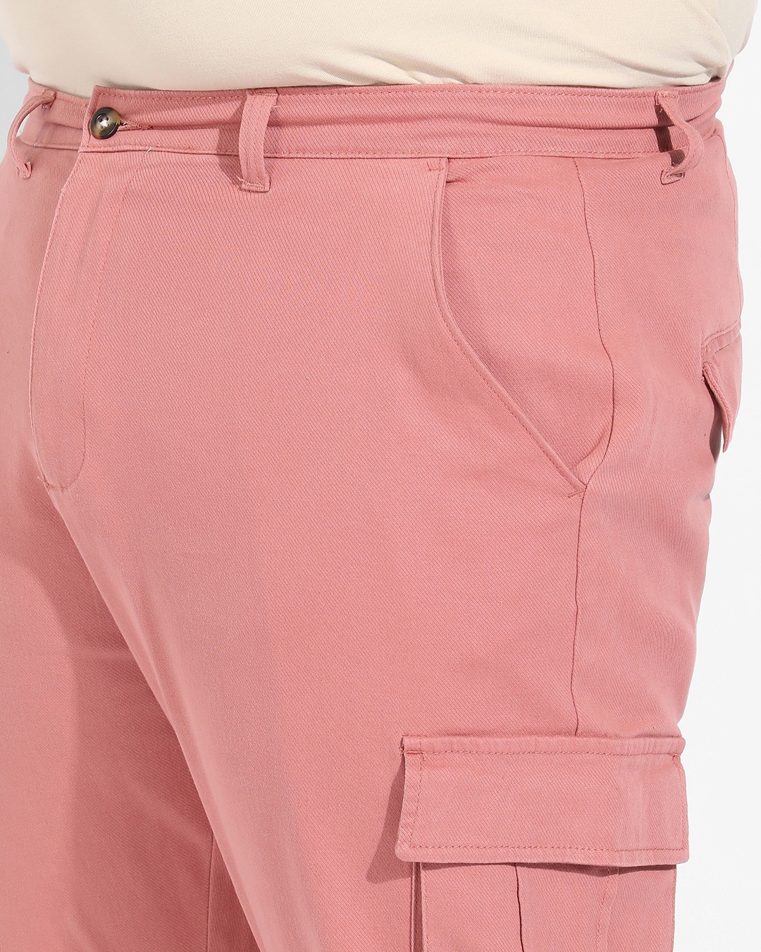 Buy Mens Pink Oversized Plus Size Cargo Trousers Online At Bewakoof 9772