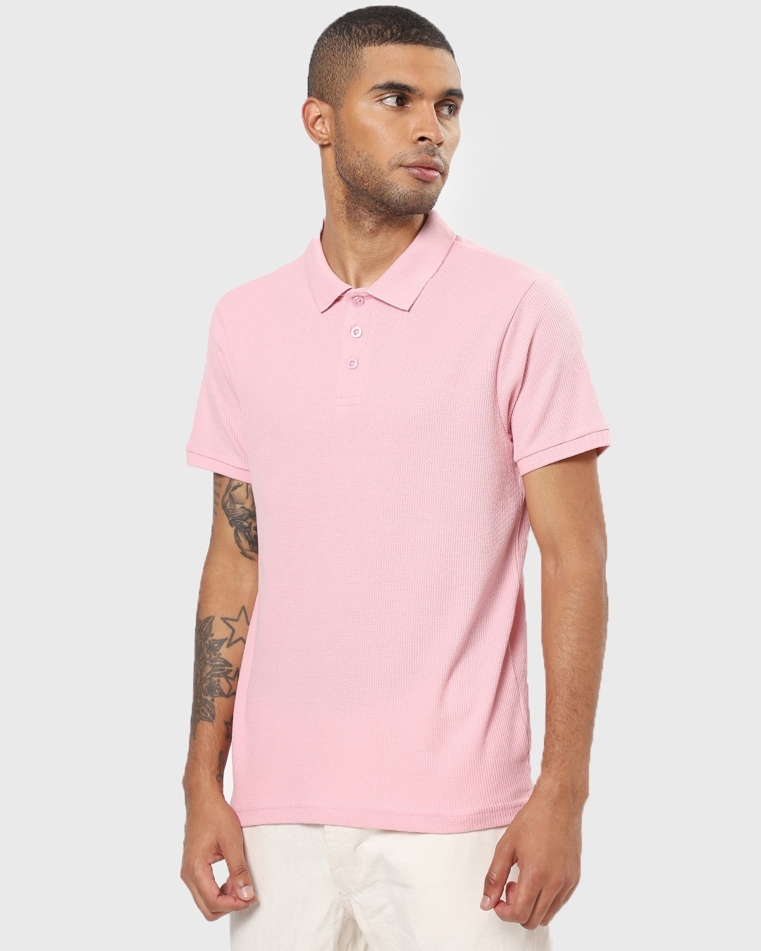 Shop Men's Pink Polo T-shirt-Back