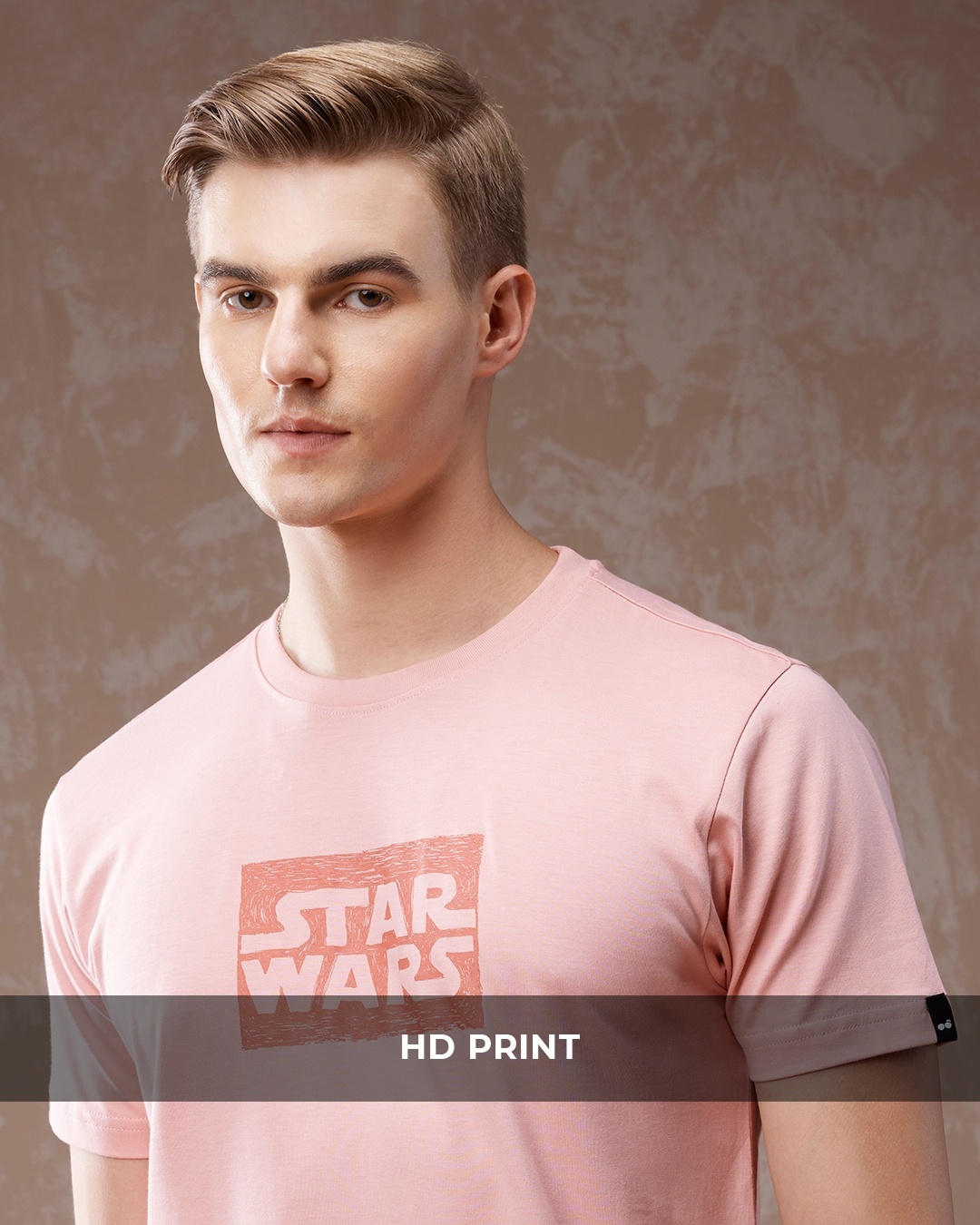 Buy Men's Pink Star Wars Typography Tshirt Online at Bewakoof