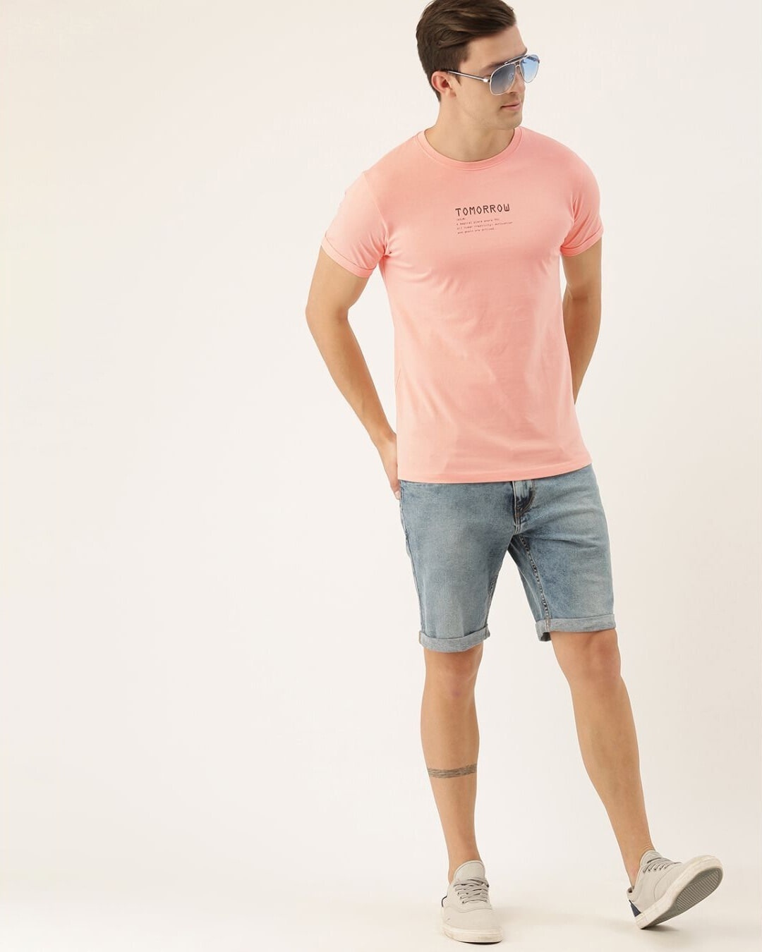 Shop Men's Pink Typography T-shirt