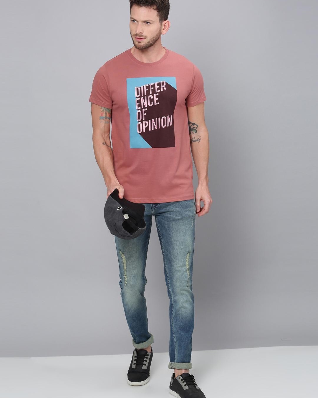 Buy Men's Pink Typography Tshirt for Men Pink Online at Bewakoof