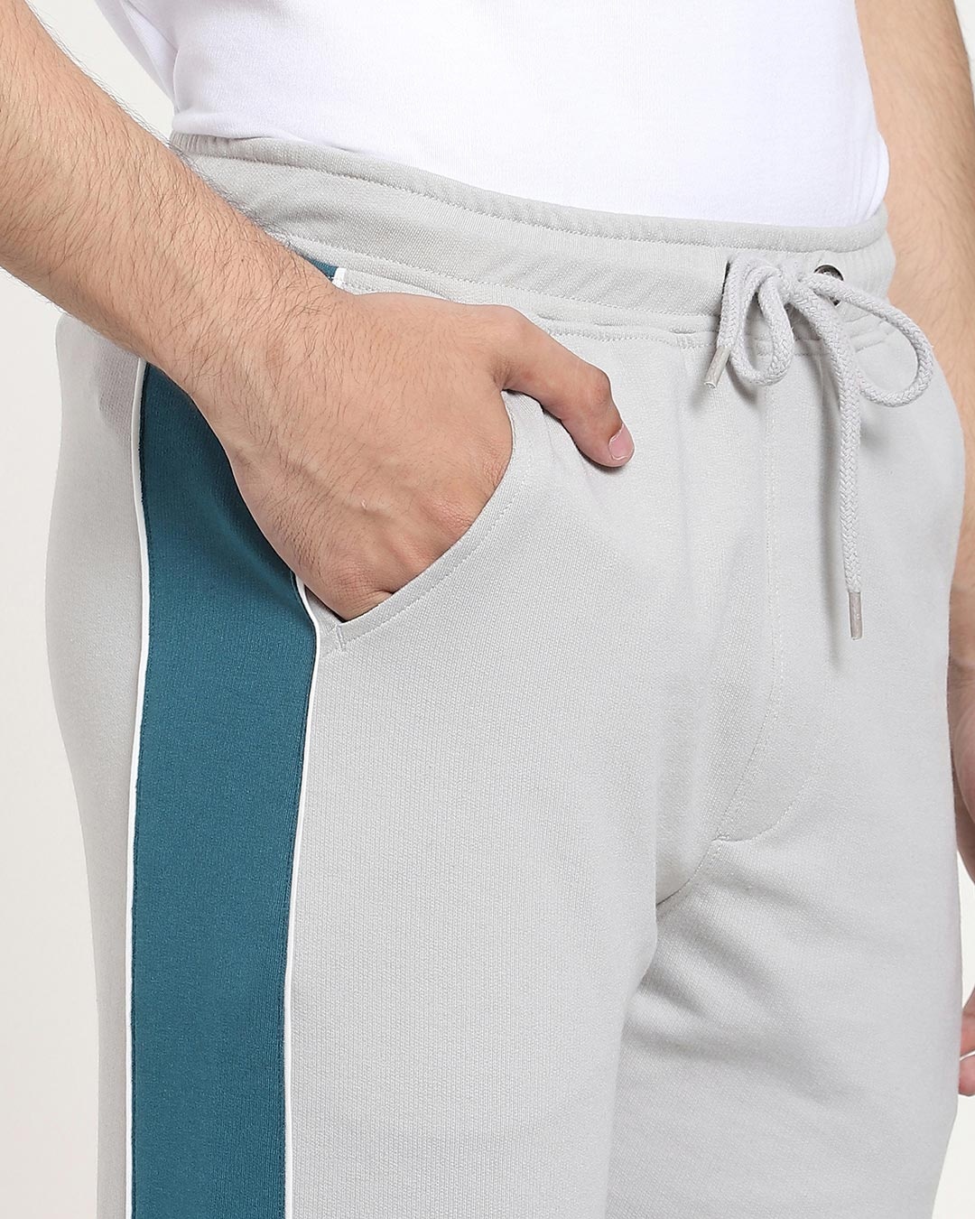 Shop Men's Plain Color Block Cargo Joggers