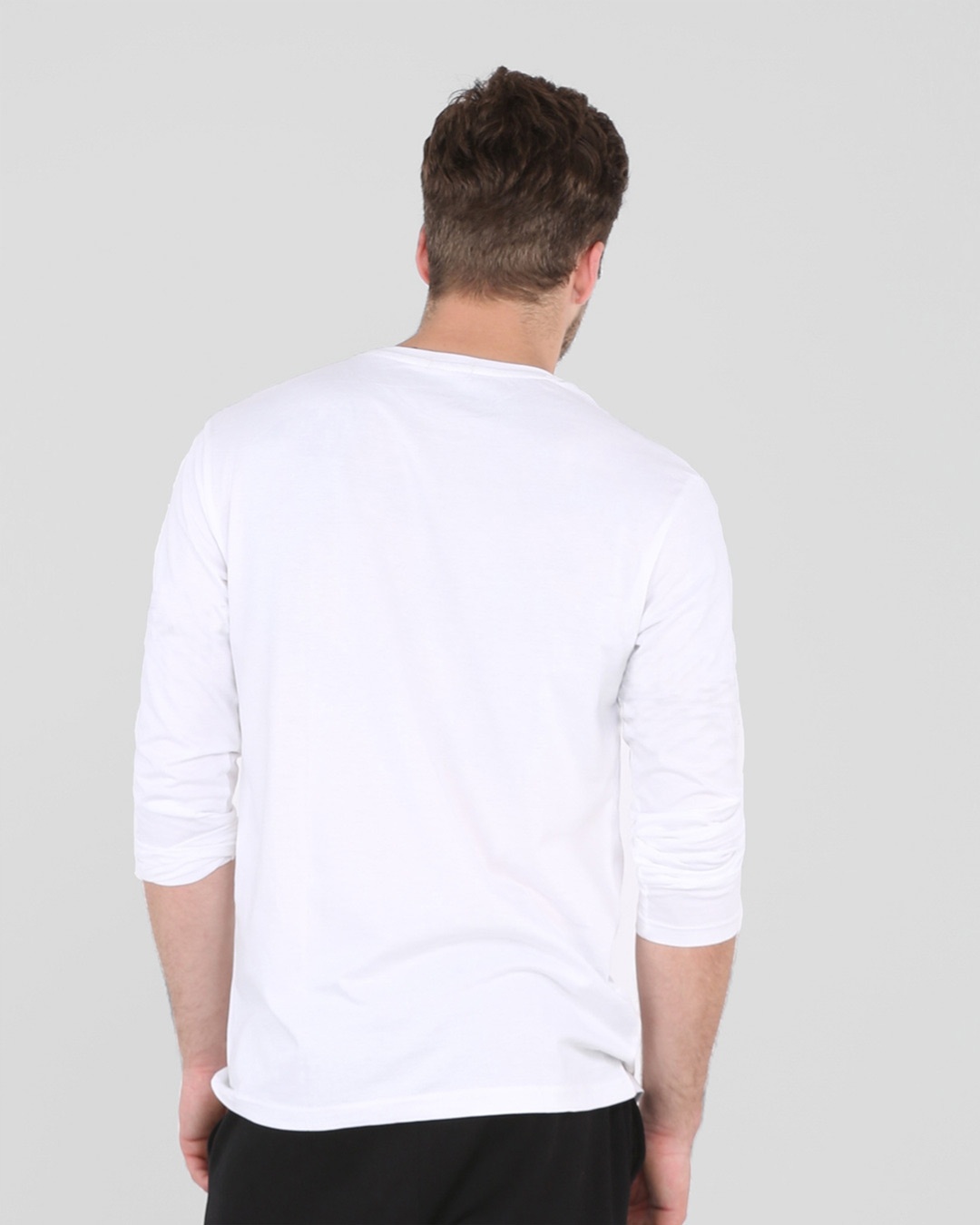 Shop Men's Plain Full Sleeve T-Shirt Pack of 2(Black & White )