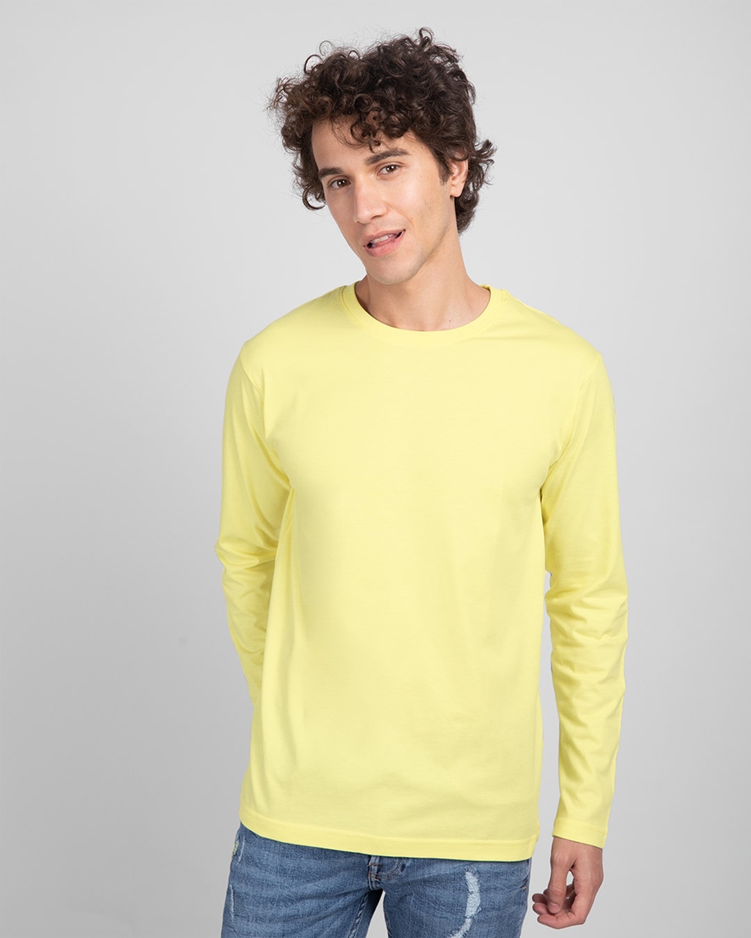 Shop Men's Plain Full Sleeve T-shirt Pack of 2(Black & Yellow)-Design