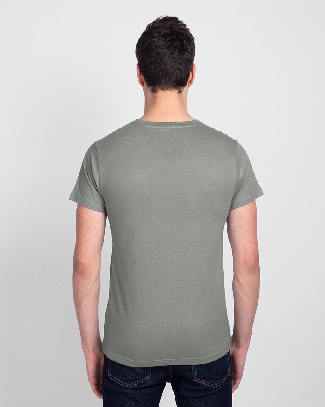 Shop Men's Plain Half Sleeve T-shirt Pack of 2(Black & Meteor Grey)