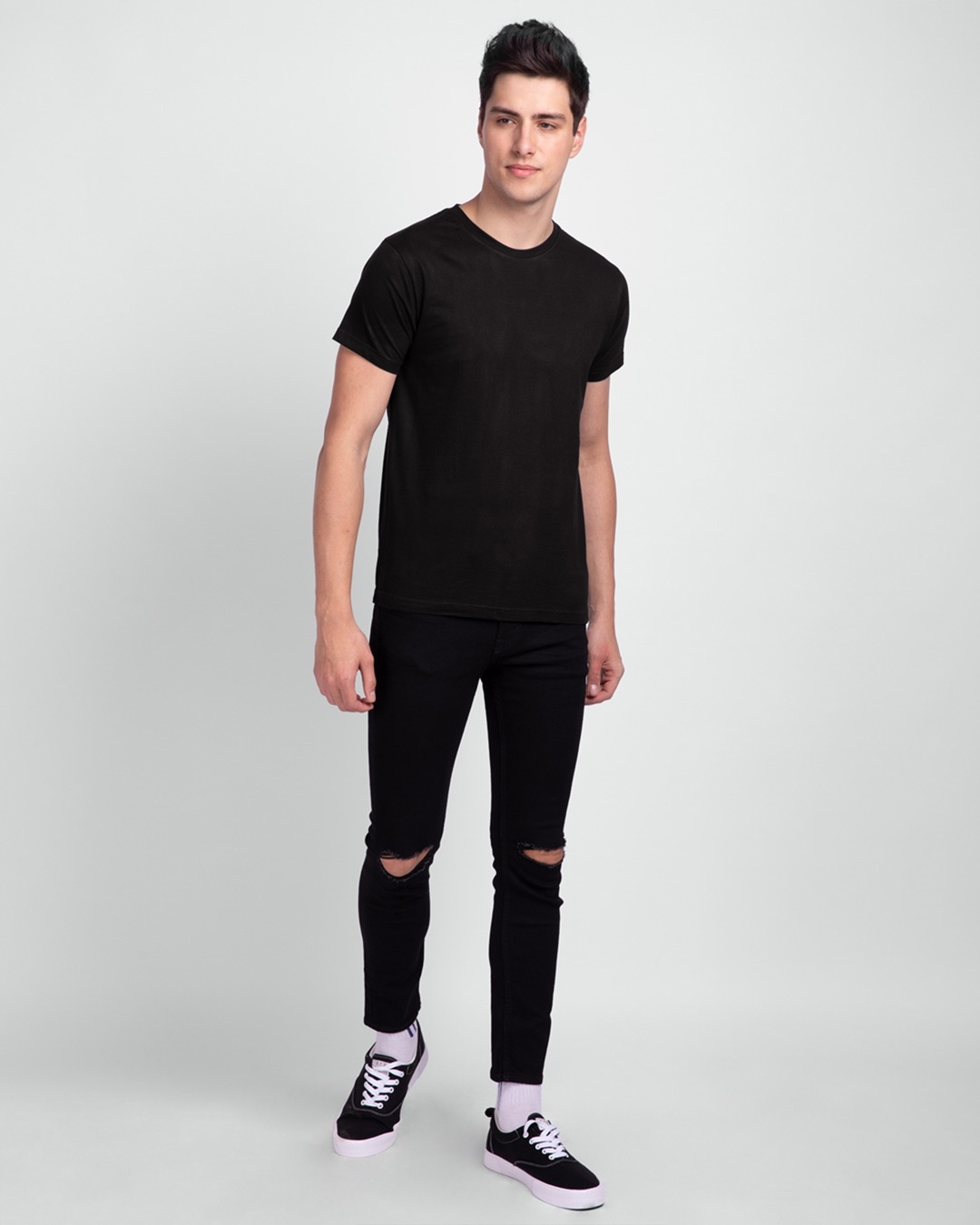 Shop Men's Black and White T-shirt Pack of 2