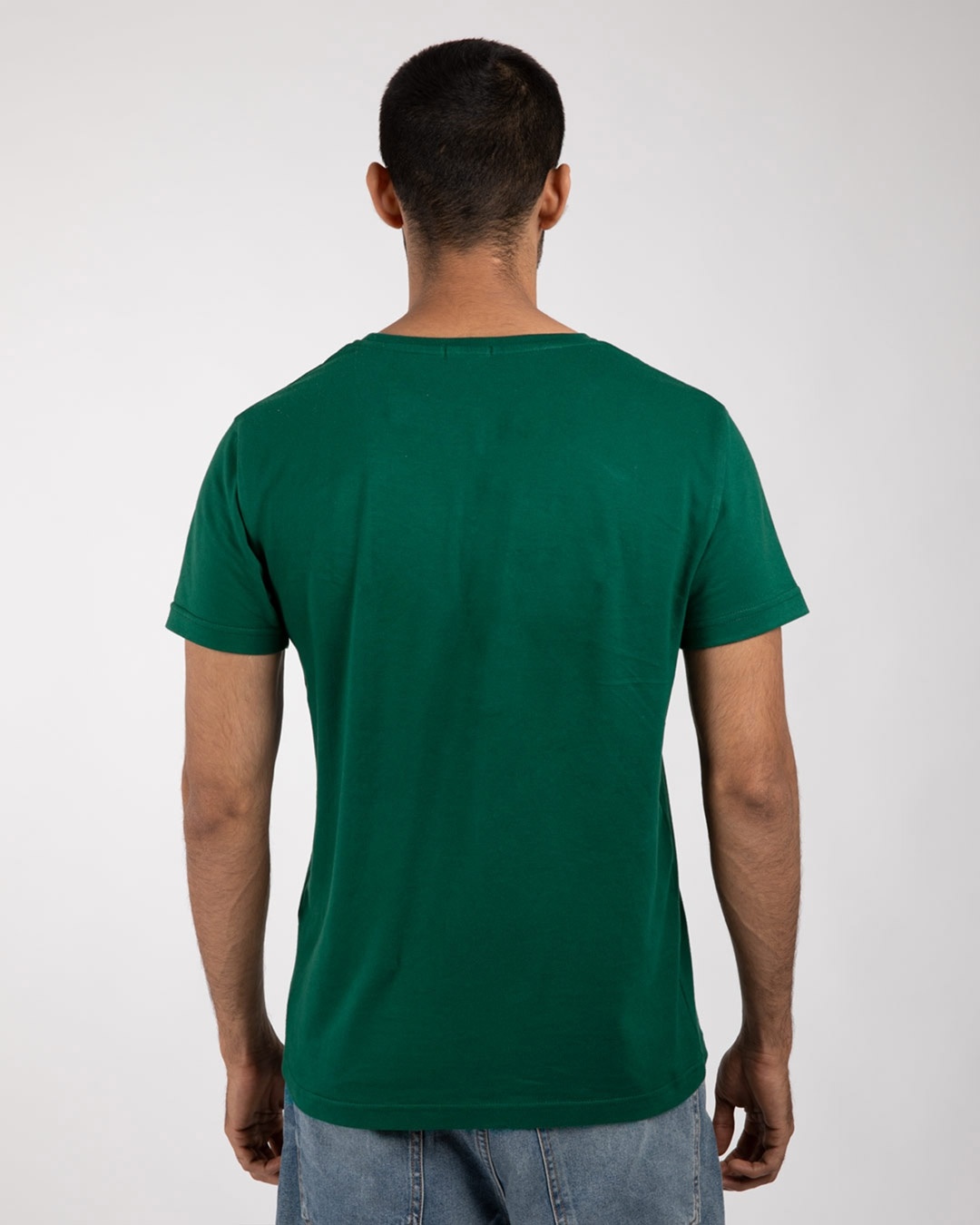 Shop Men's Plain Half Sleeve T-shirt Pack of 2(White & Green)