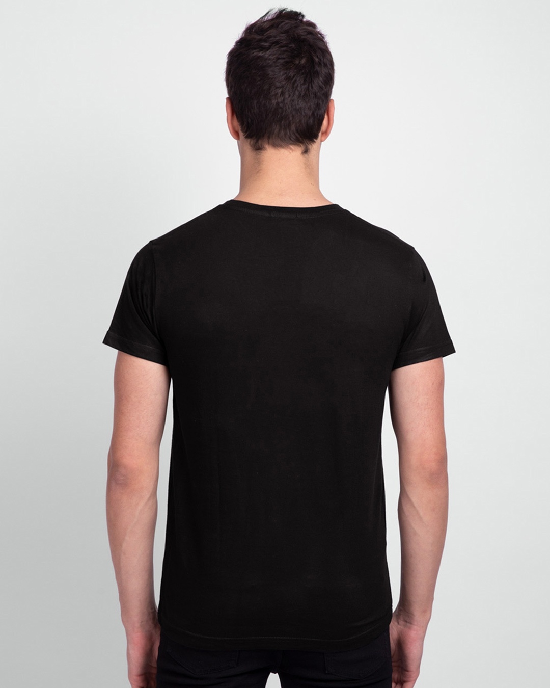 Shop Men's Plain Half Sleeve T-Shirt Pack of 3(Black, White & Pineapple Yellow)