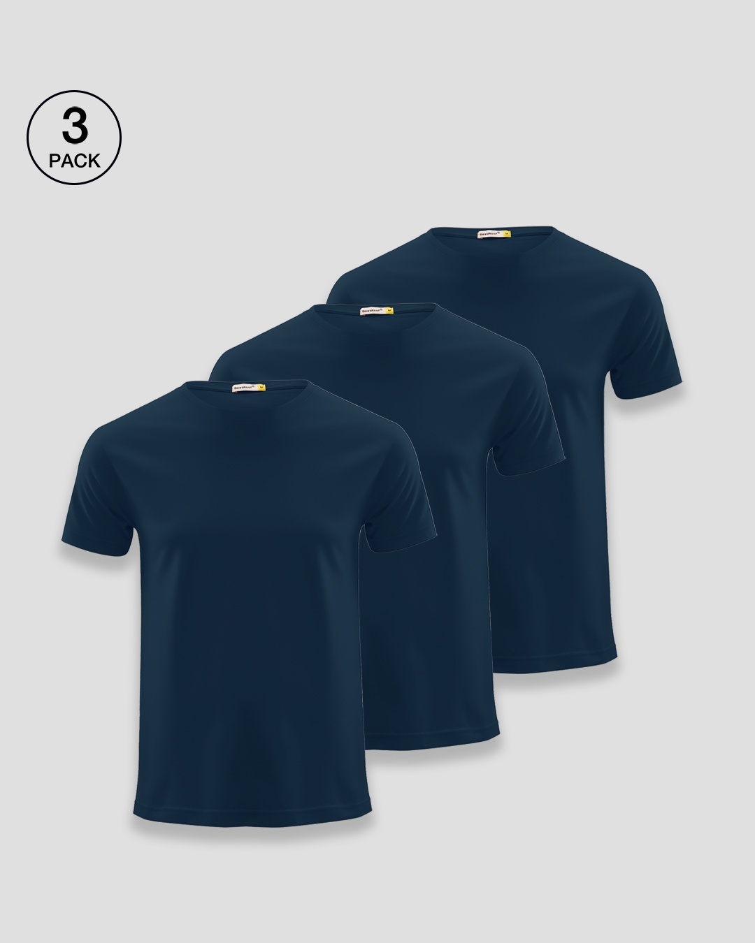Shop Men's Blue T-shirt Pack of 3-Front